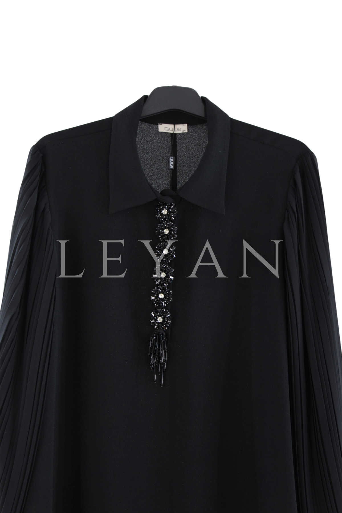 Dule Plise Kollu Tunik- LYN04474 Siyah