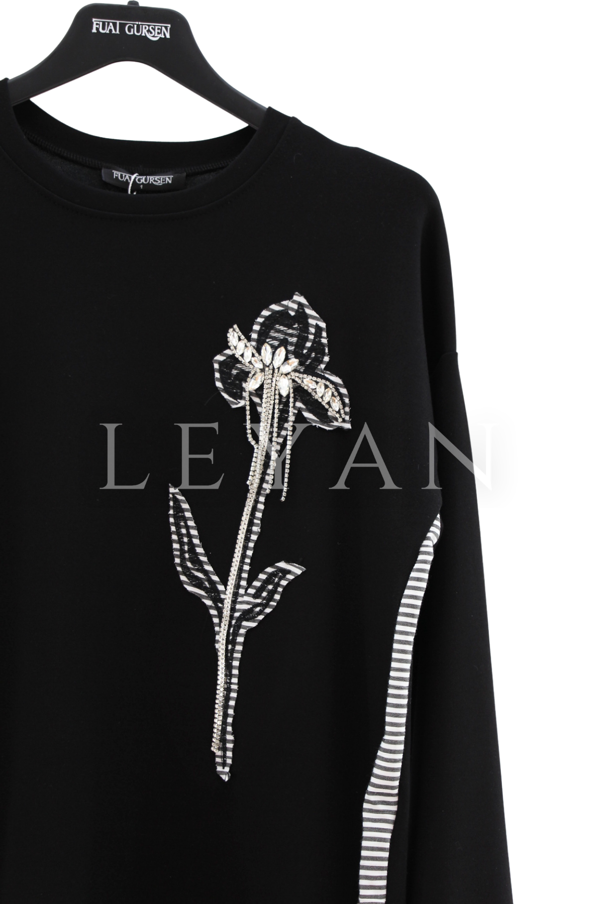 Fuat Gürşen Taş Detaylı Tunik- LYN04475 Siyah