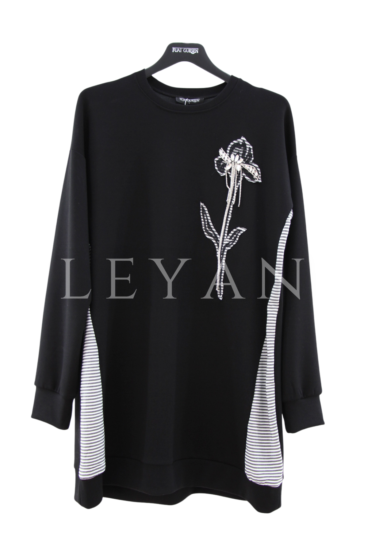 Fuat Gürşen Taş Detaylı Tunik- LYN04475 Siyah