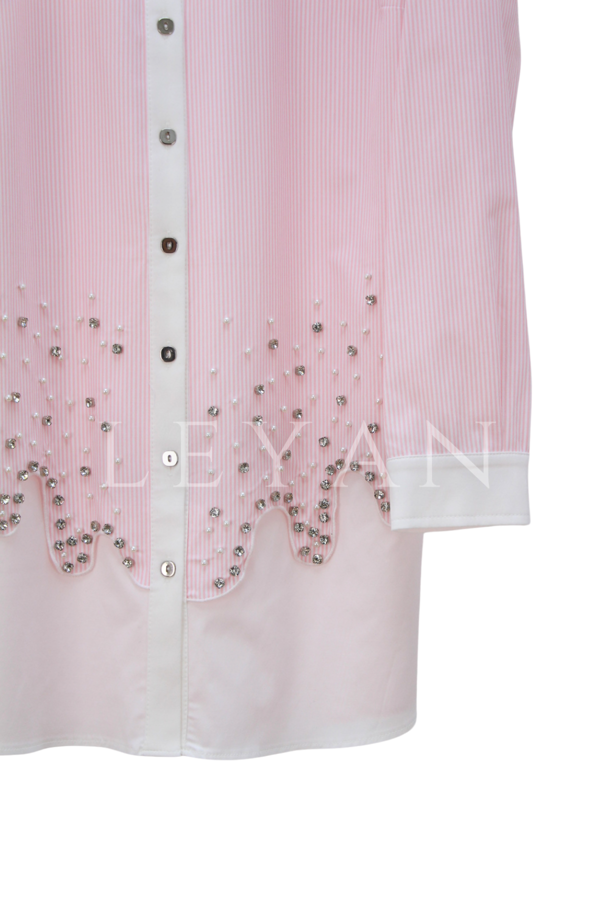 Fuat Gürşen Etek Ucu Taşlı Tunik- LYN04476 Pembe