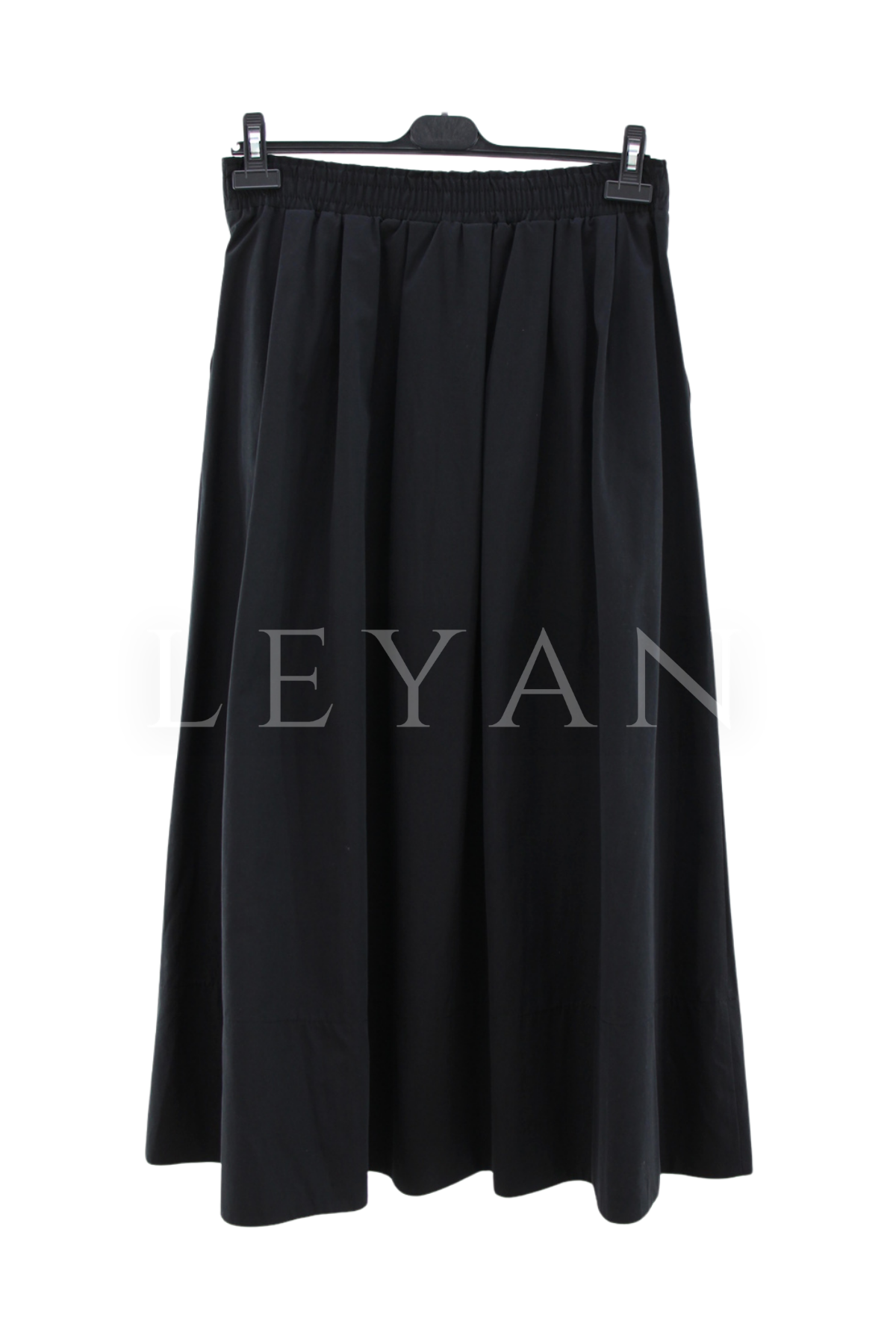 Sentez Ely Beli Lastikli Etek- LYN04479 Siyah