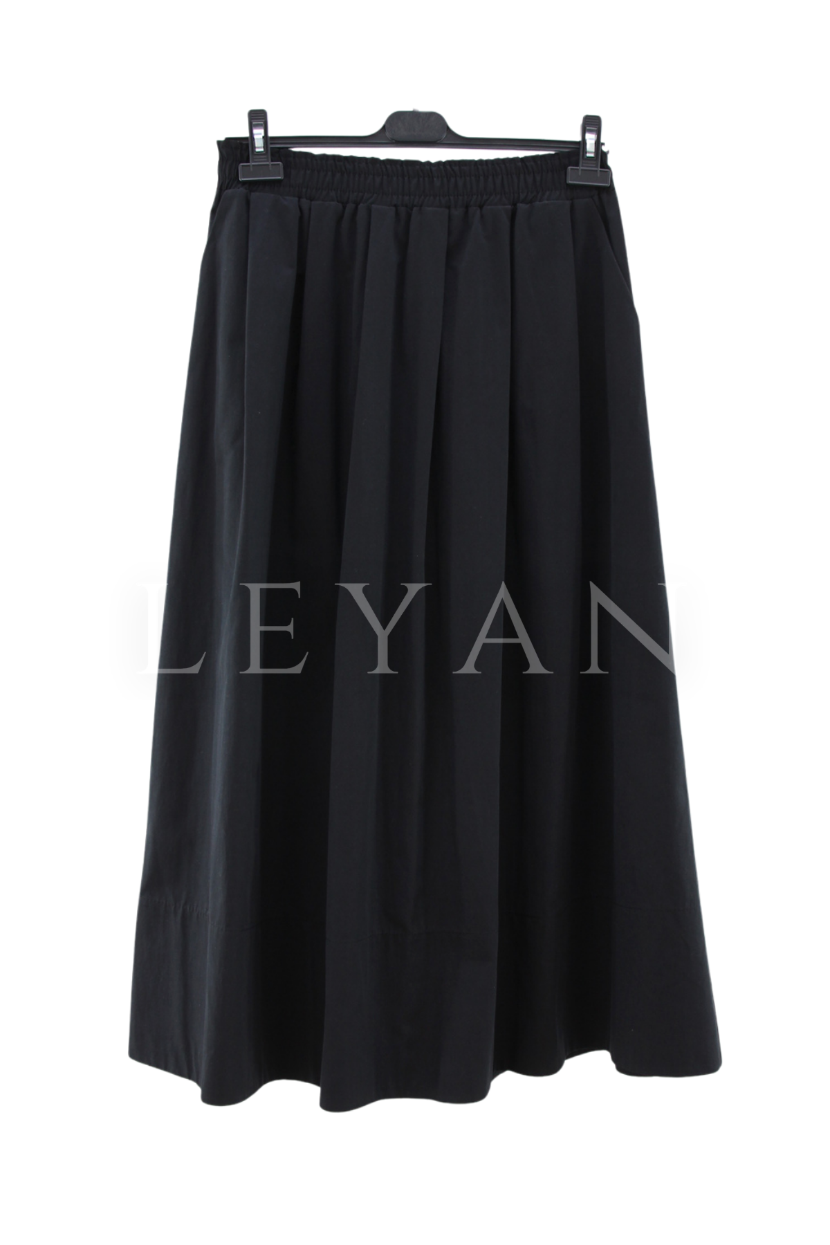 Sentez Ely Beli Lastikli Etek- LYN04479 Siyah