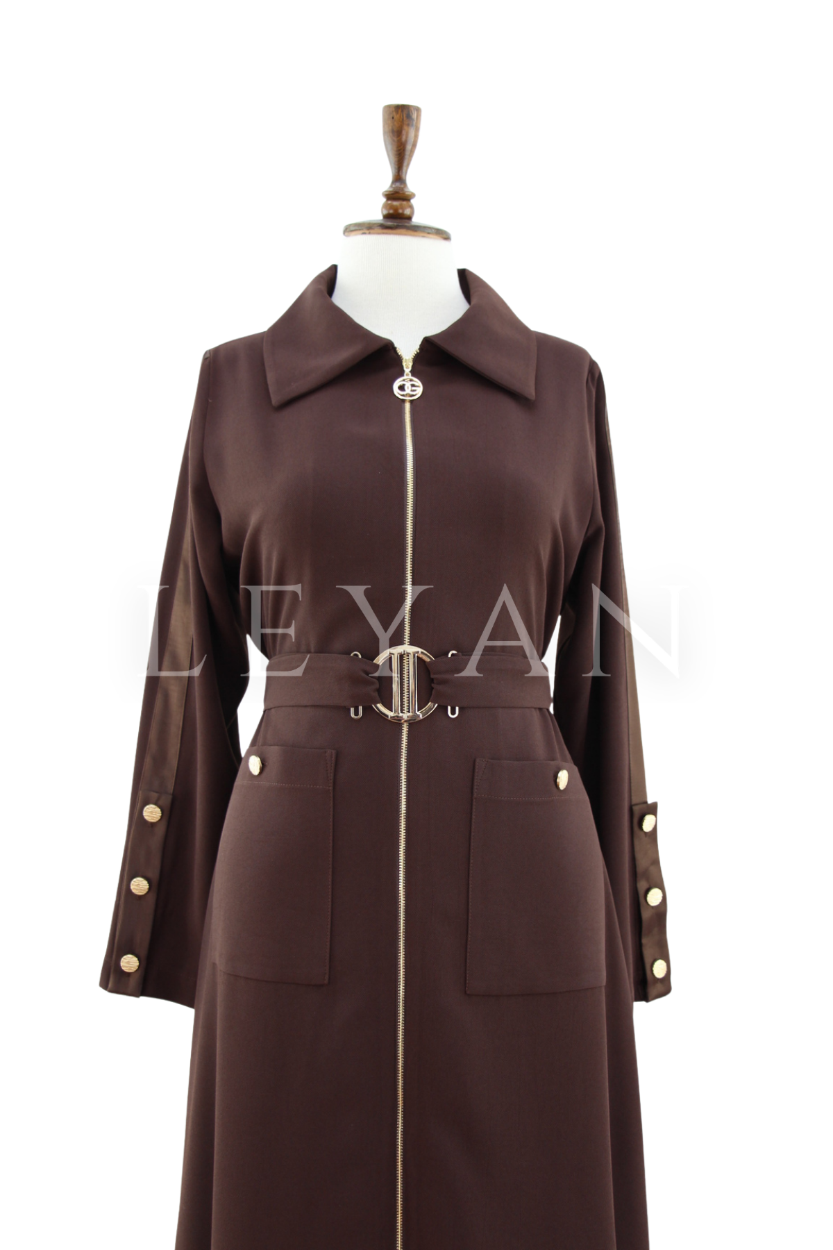 Orhan Store Kolları Şerit Detaylı Kap- LYN04481 Kahve