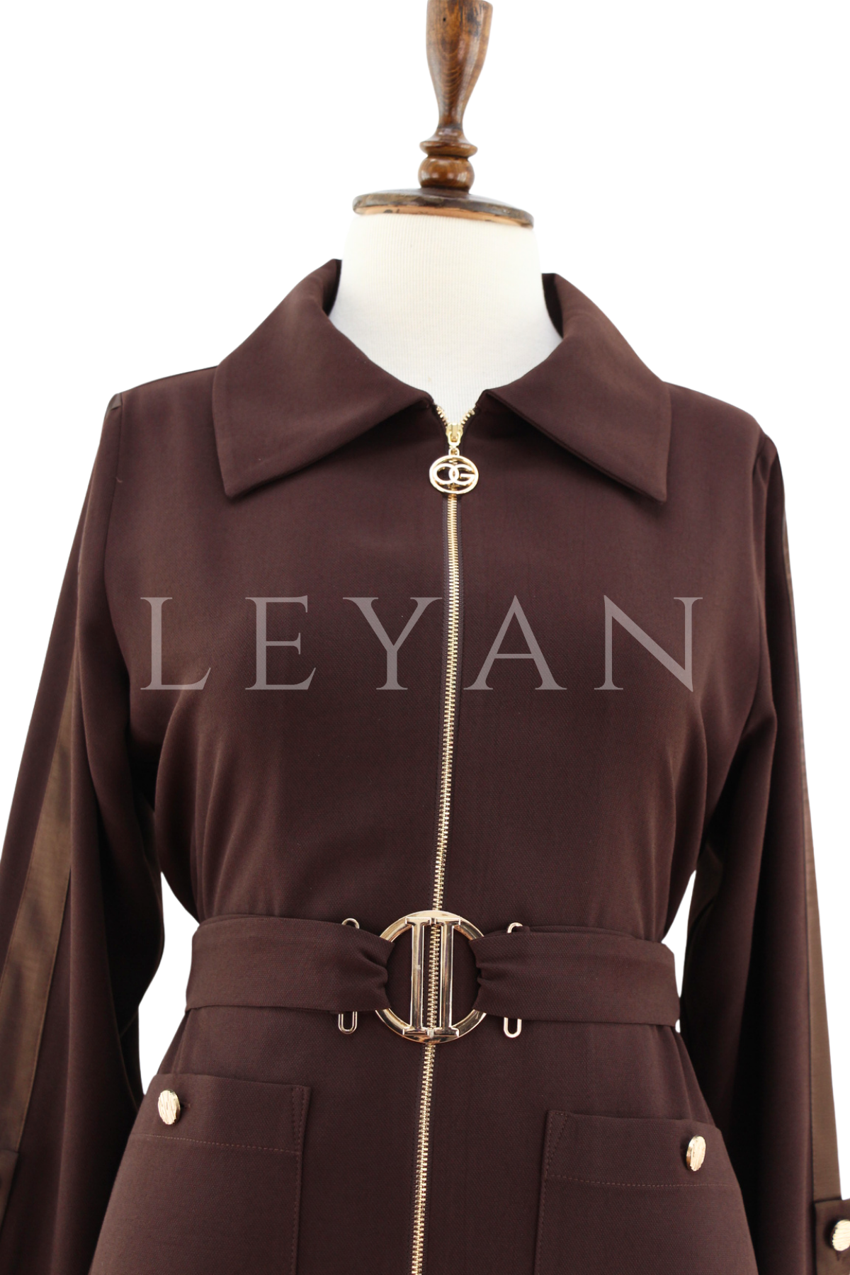 Orhan Store Kolları Şerit Detaylı Kap- LYN04481 Kahve