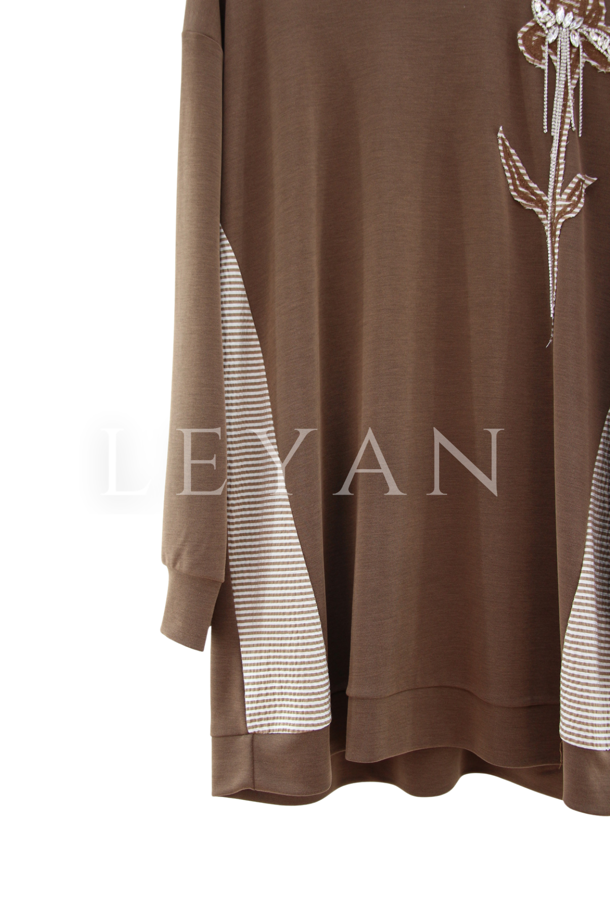 Fuat Gürşen Taş Detaylı Tunik- LYN04475 Kahve