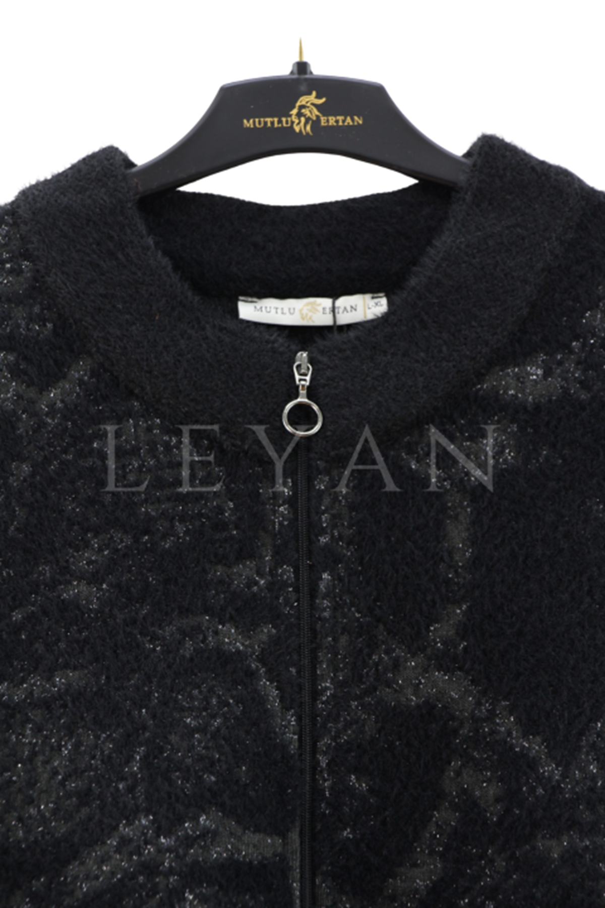Mutlu Ertan Yılan Desen Triko Yelek- LYN04051 Siyah