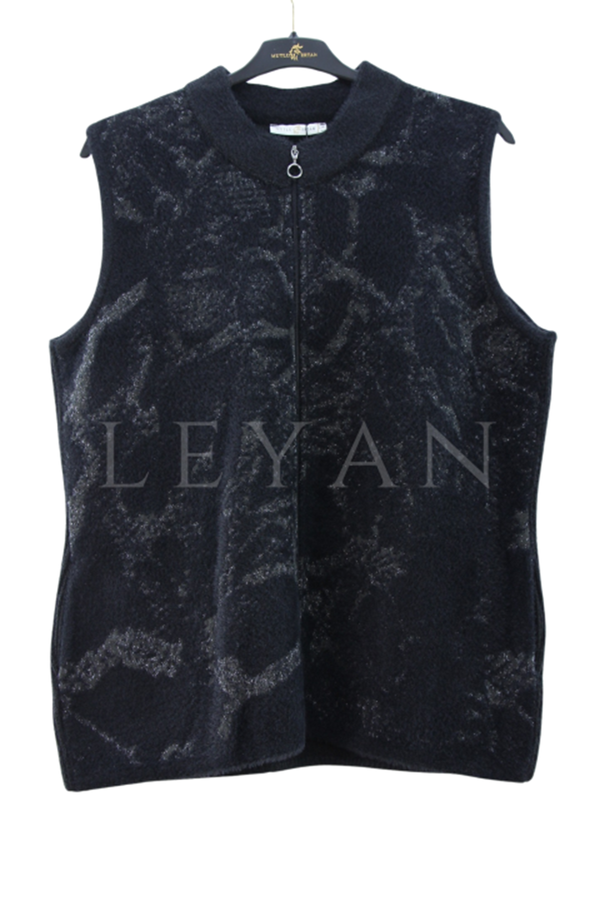 Mutlu Ertan Yılan Desen Triko Yelek- LYN04051 Siyah