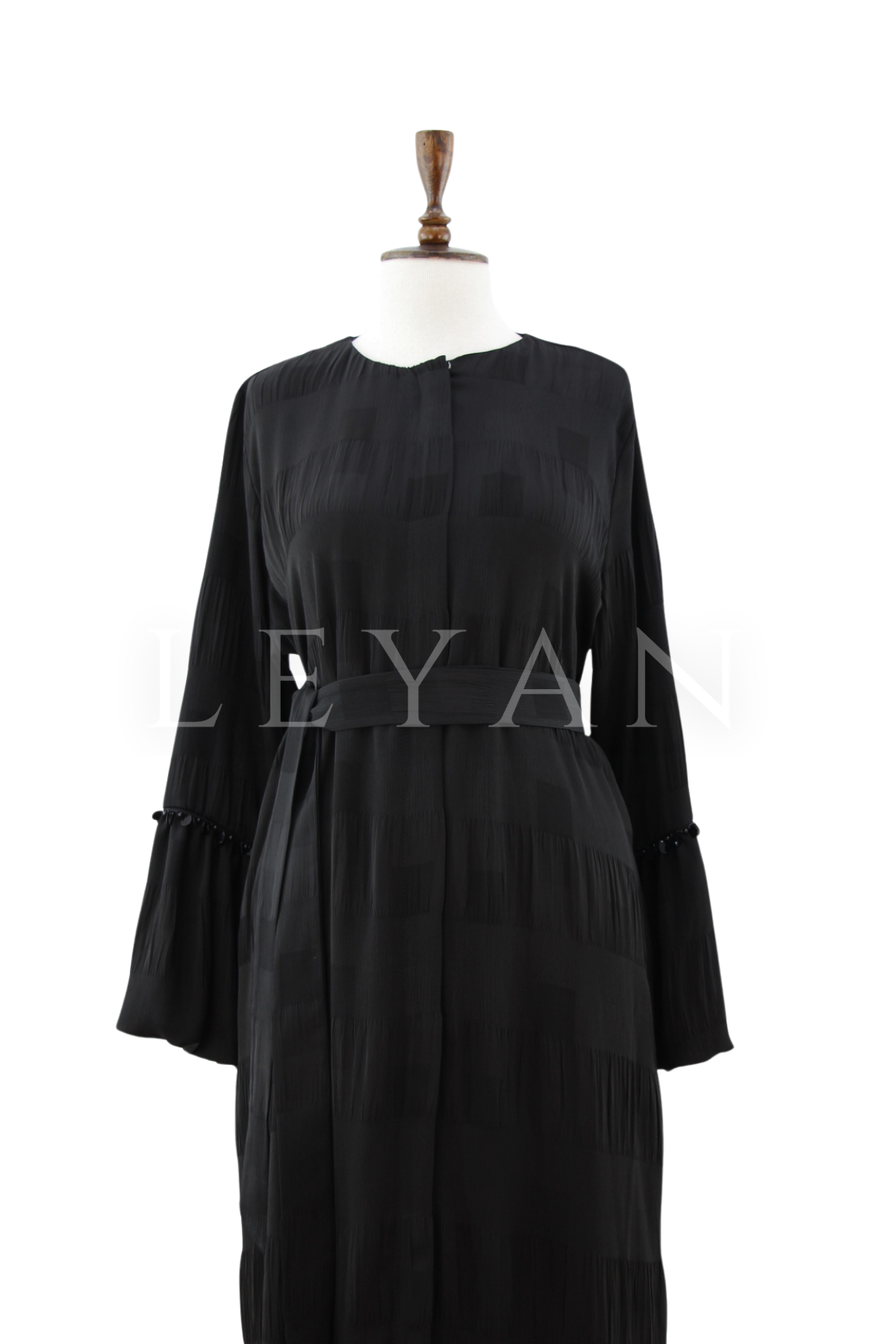Orhan Store Kolları Payetleri Ferace- LYN04484 Siyah