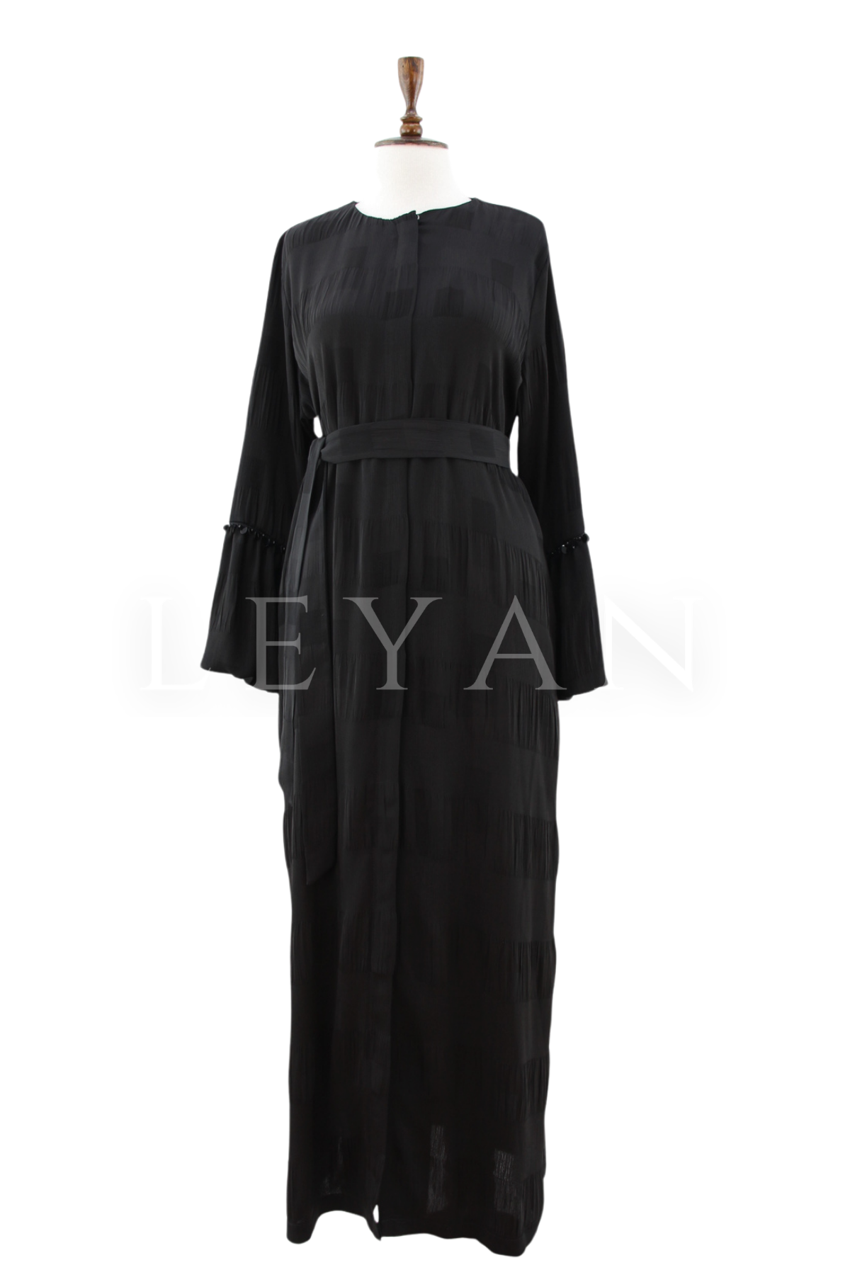 Orhan Store Kolları Payetleri Ferace- LYN04484 Siyah