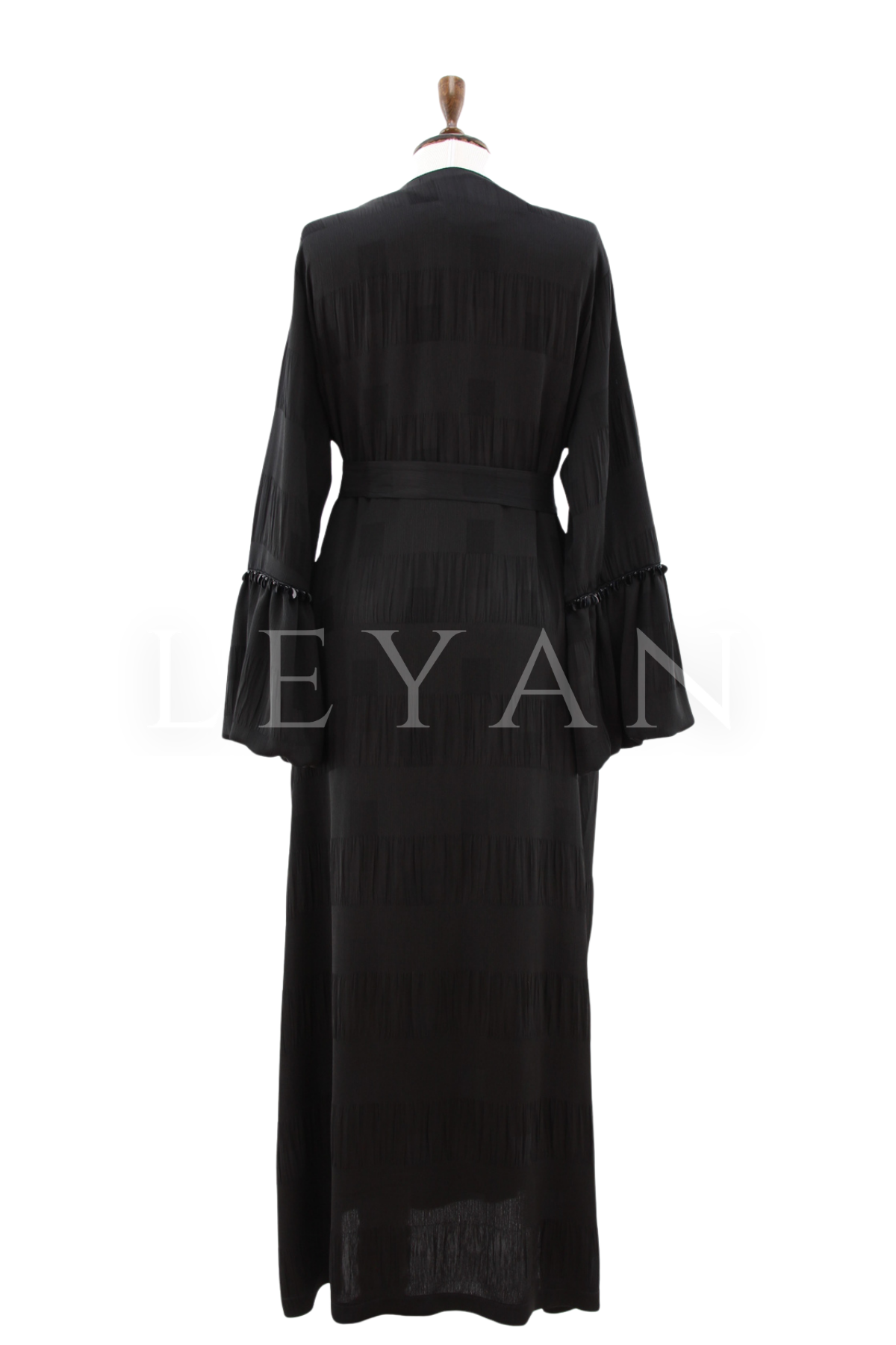 Orhan Store Kolları Payetleri Ferace- LYN04484 Siyah