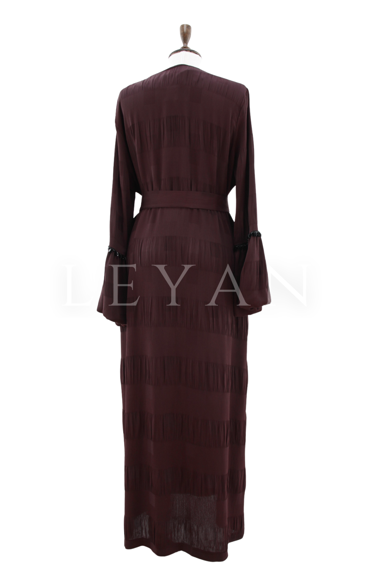 Orhan Store Kolları Payetleri Ferace- LYN04484 Mürdüm