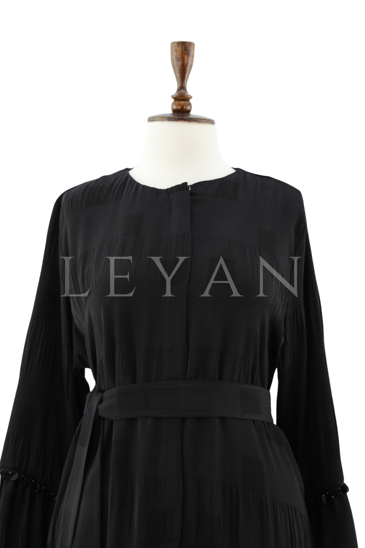 Orhan Store Kolları Payetleri Ferace- LYN04484 Siyah