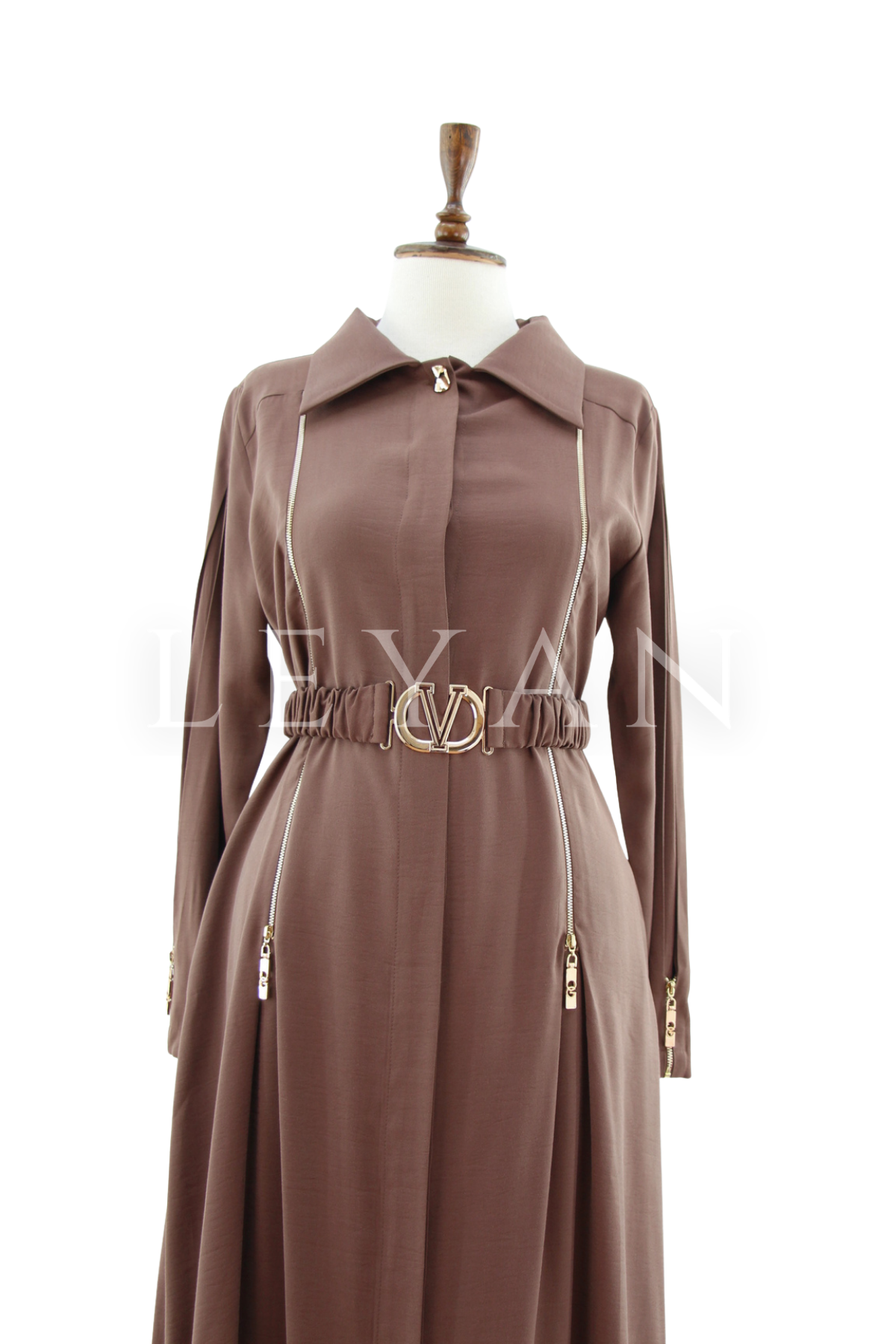 Orhan Store Fermuar Detaylı Kap- LYN04483 Kahve