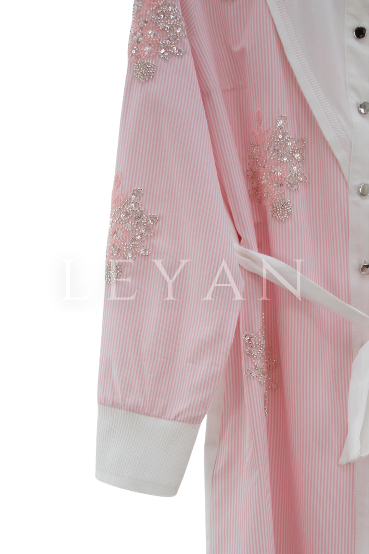 Fuat Gürşen İşleme Detaylı Gömlek Tunik- LYN04490 Pembe