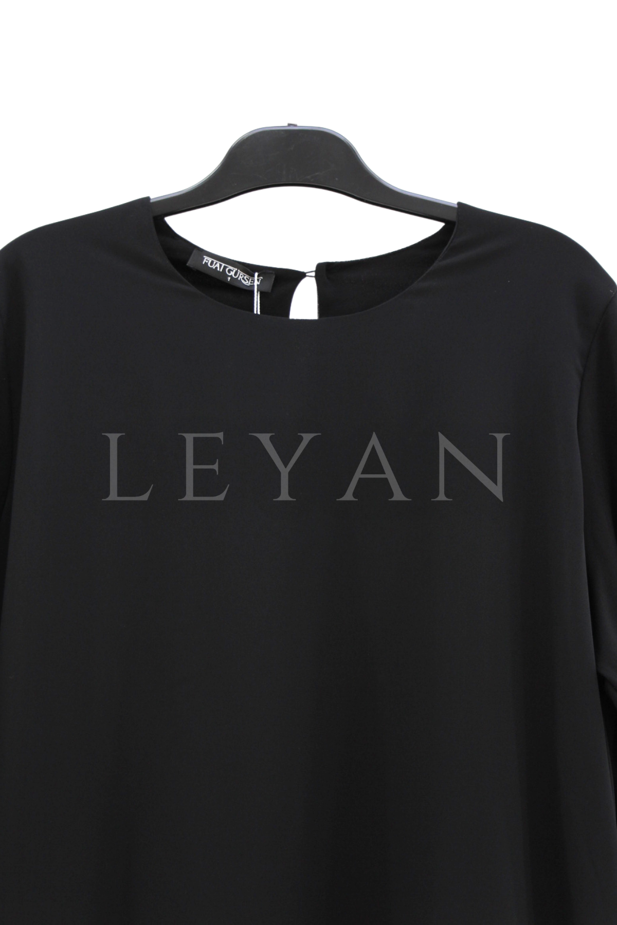 Fuat Gürşen Ribana Detaylı Şifonlu Bluz- LYN04492 Siyah