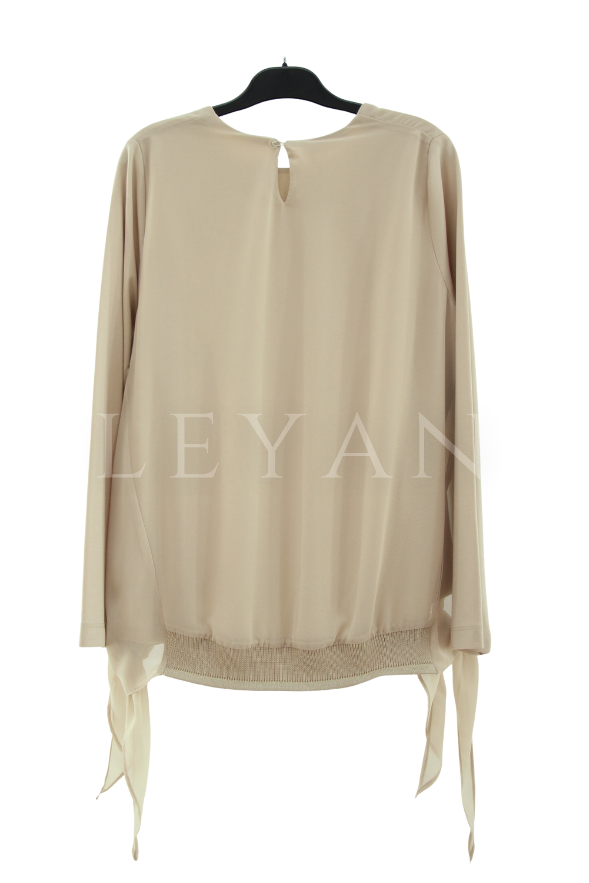 Fuat Gürşen Ribana Detaylı Şifonlu Bluz- LYN04492 Bej