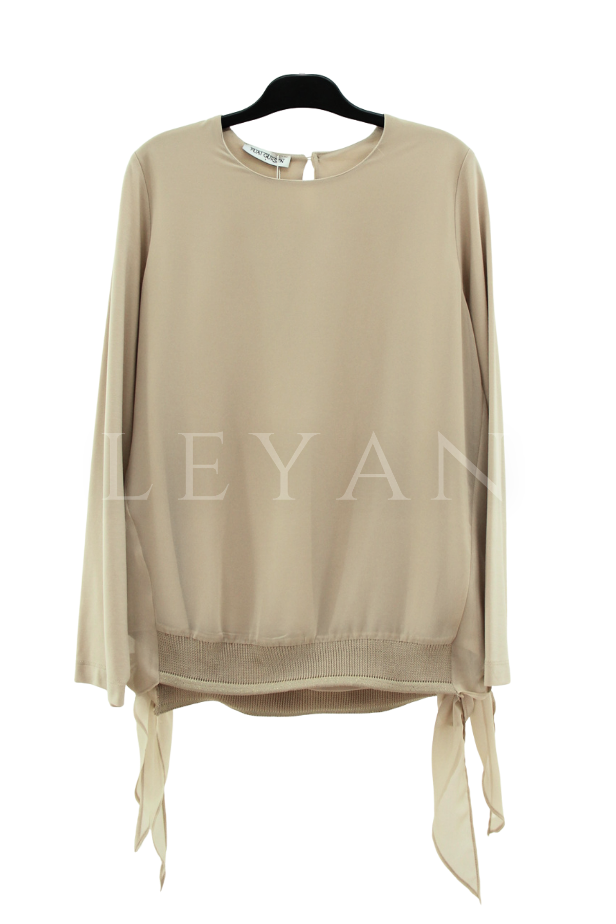 Fuat Gürşen Ribana Detaylı Şifonlu Bluz- LYN04492 Bej