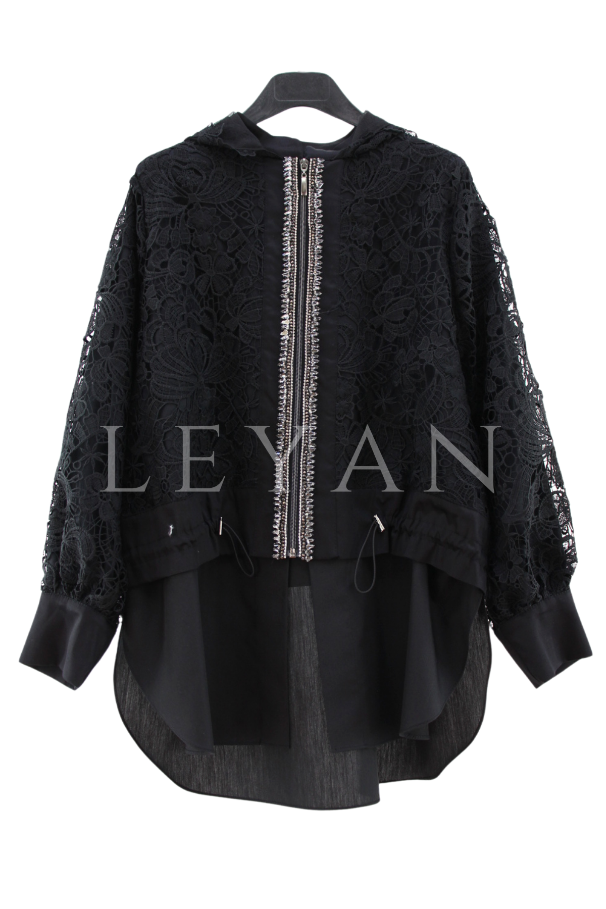 My312 Dantelli Ceket- LYN04494 Siyah