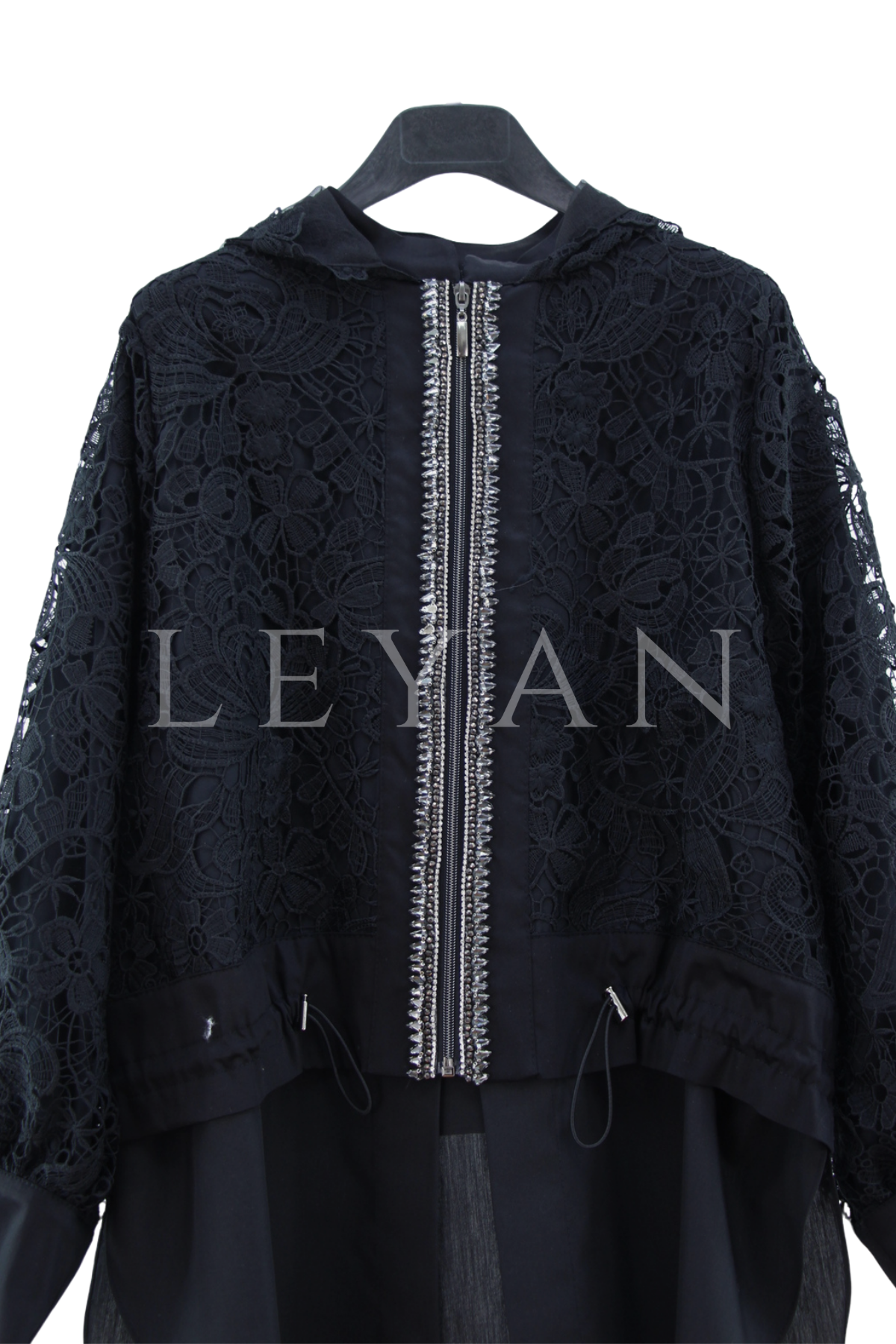 My312 Dantelli Ceket- LYN04494 Siyah