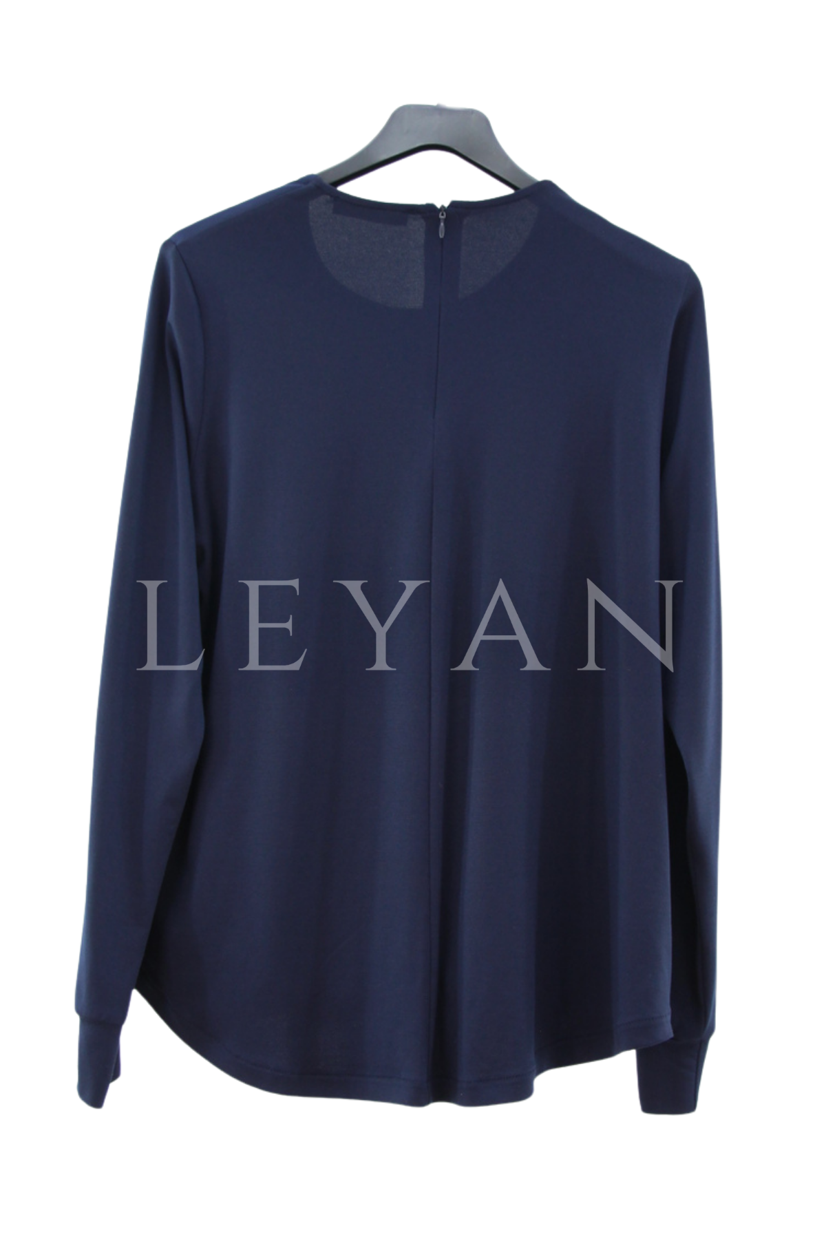 Fuat Gürşen Broşlu Şifonlu Bluz- LYN04501 Lacivert