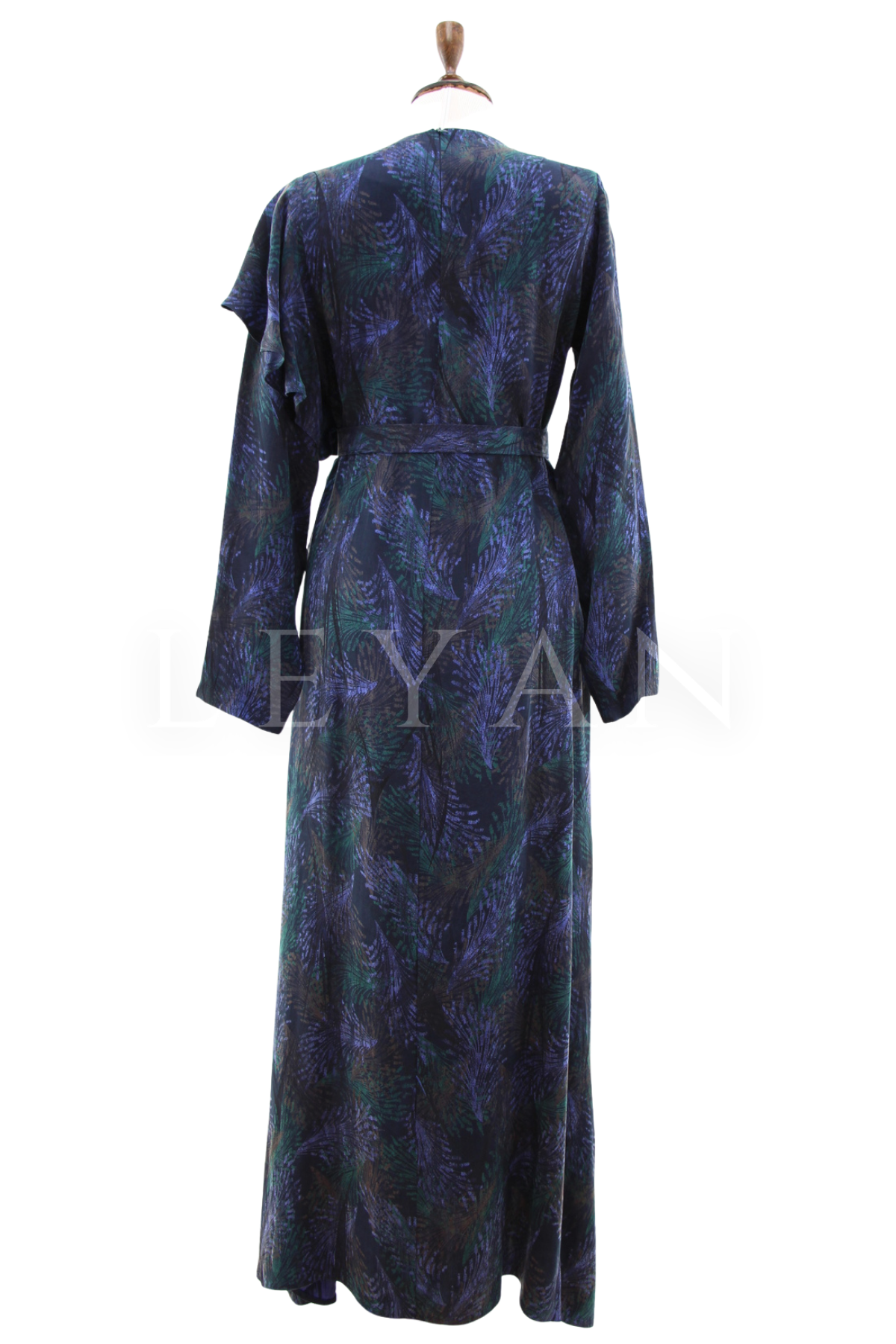 Orhan Store Desenli Elbise- LYN04504 Lacivert