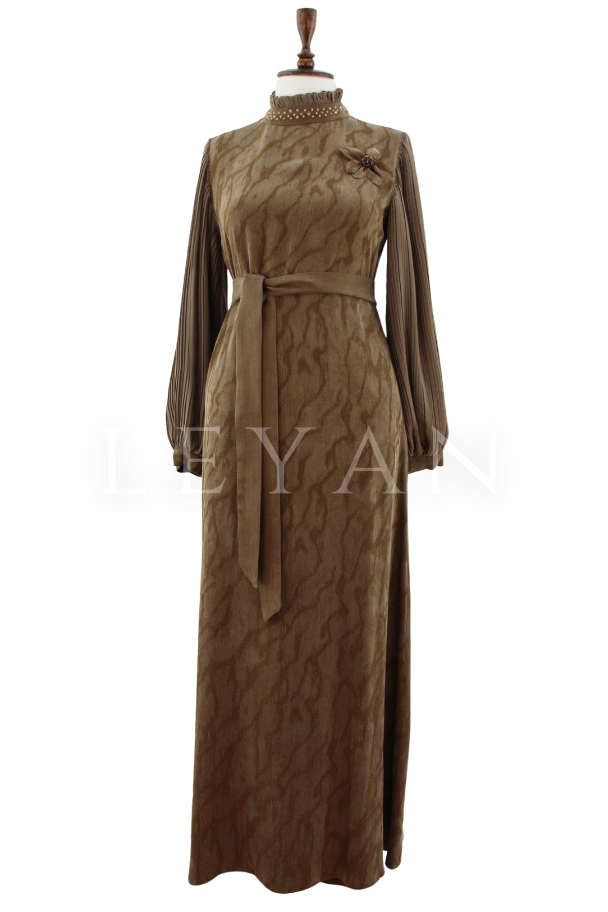 Orhan Store Kolları Detaylı Elbise- LYN04505 Olive