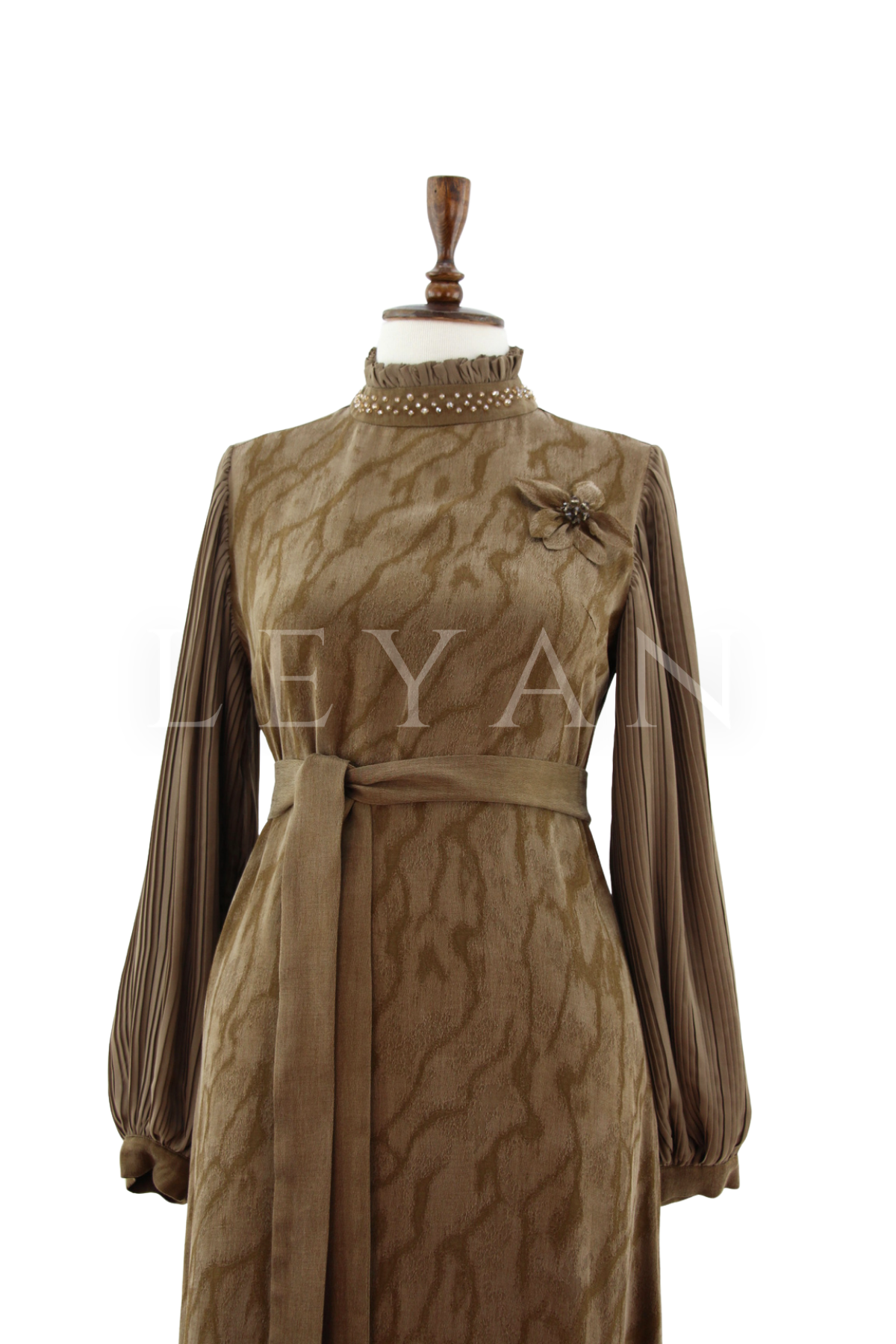 Orhan Store Kolları Detaylı Elbise- LYN04505 Olive