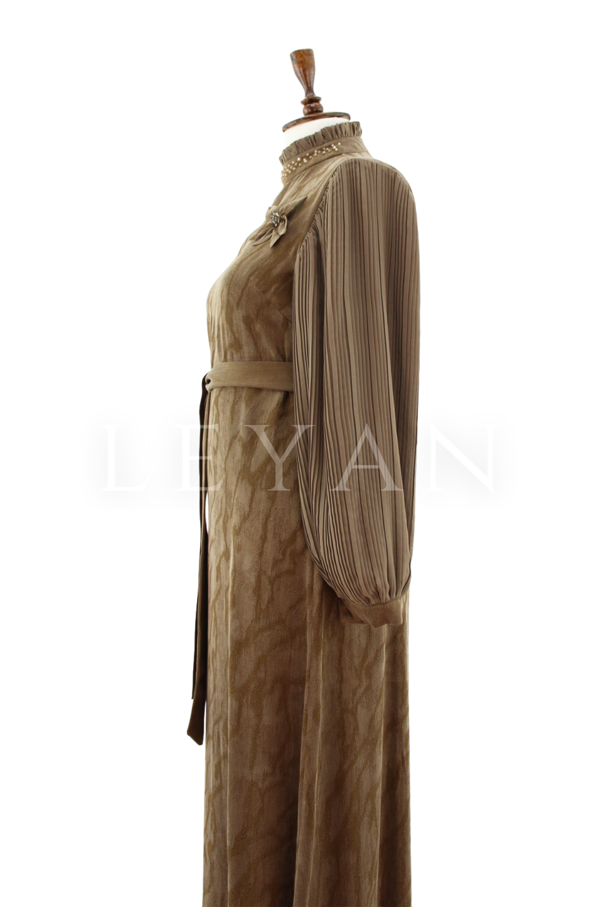 Orhan Store Kolları Detaylı Elbise- LYN04505 Olive