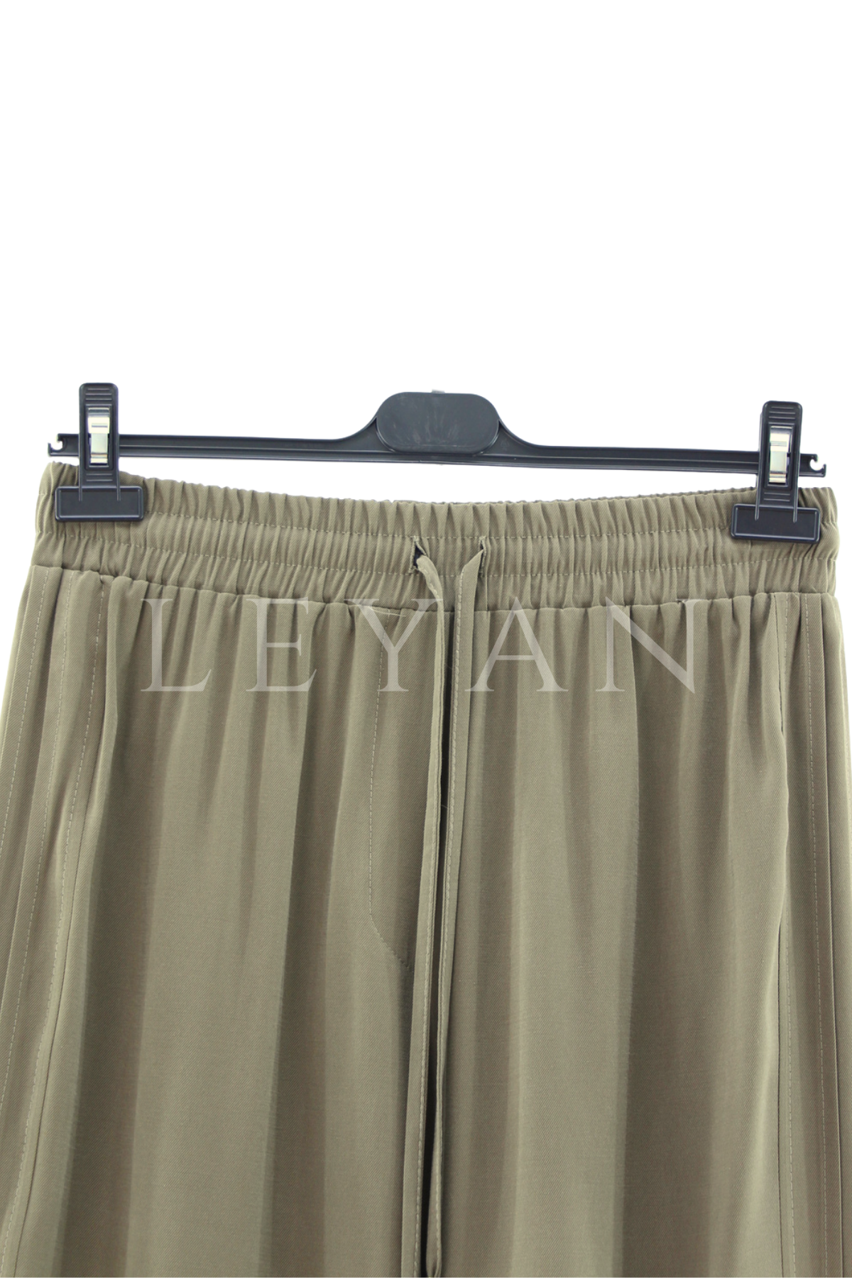 Sentez Ekvator Yanı Nervürlü Geniş Paça Pantolon- LYN04502 Haki