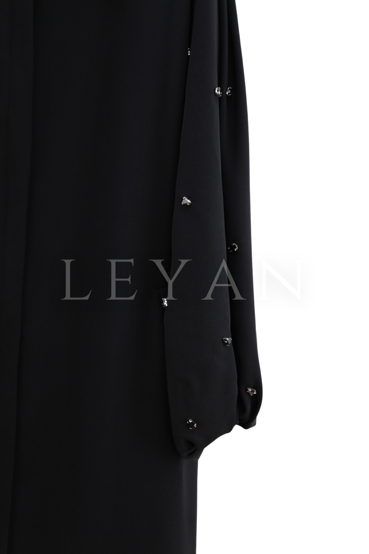 Orhan Store Taş İşlemeli Ferace- LYN04506 Siyah