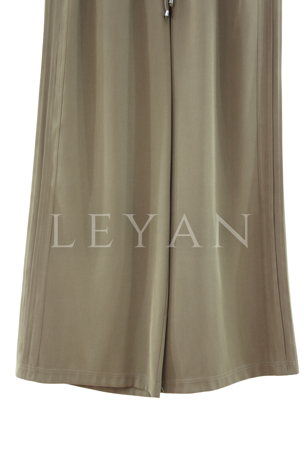 Sentez Ekvator Yanı Nervürlü Geniş Paça Pantolon- LYN04502 Haki