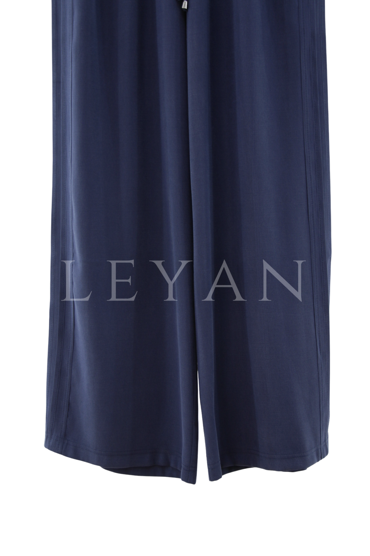 Sentez Ekvator Yanı Nervürlü Geniş Paça Pantolon- LYN04502 Lacivert