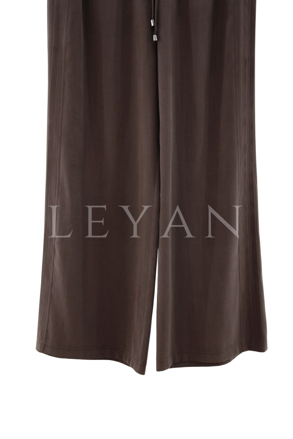 Sentez Ekvator Yanı Nervürlü Geniş Paça Pantolon- LYN04502 Kahve