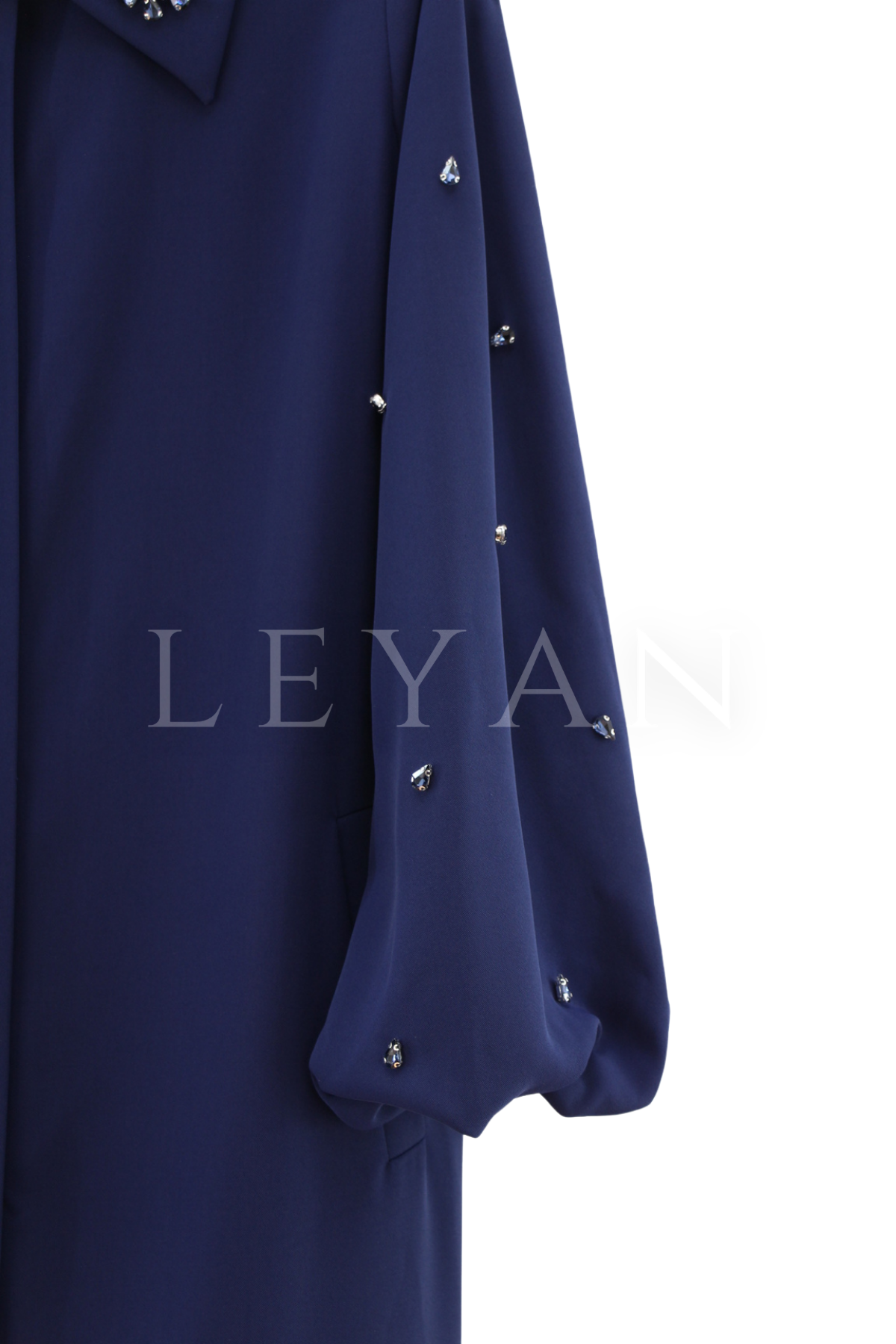 Orhan Store Taş İşlemeli Ferace- LYN04506 Lacivert