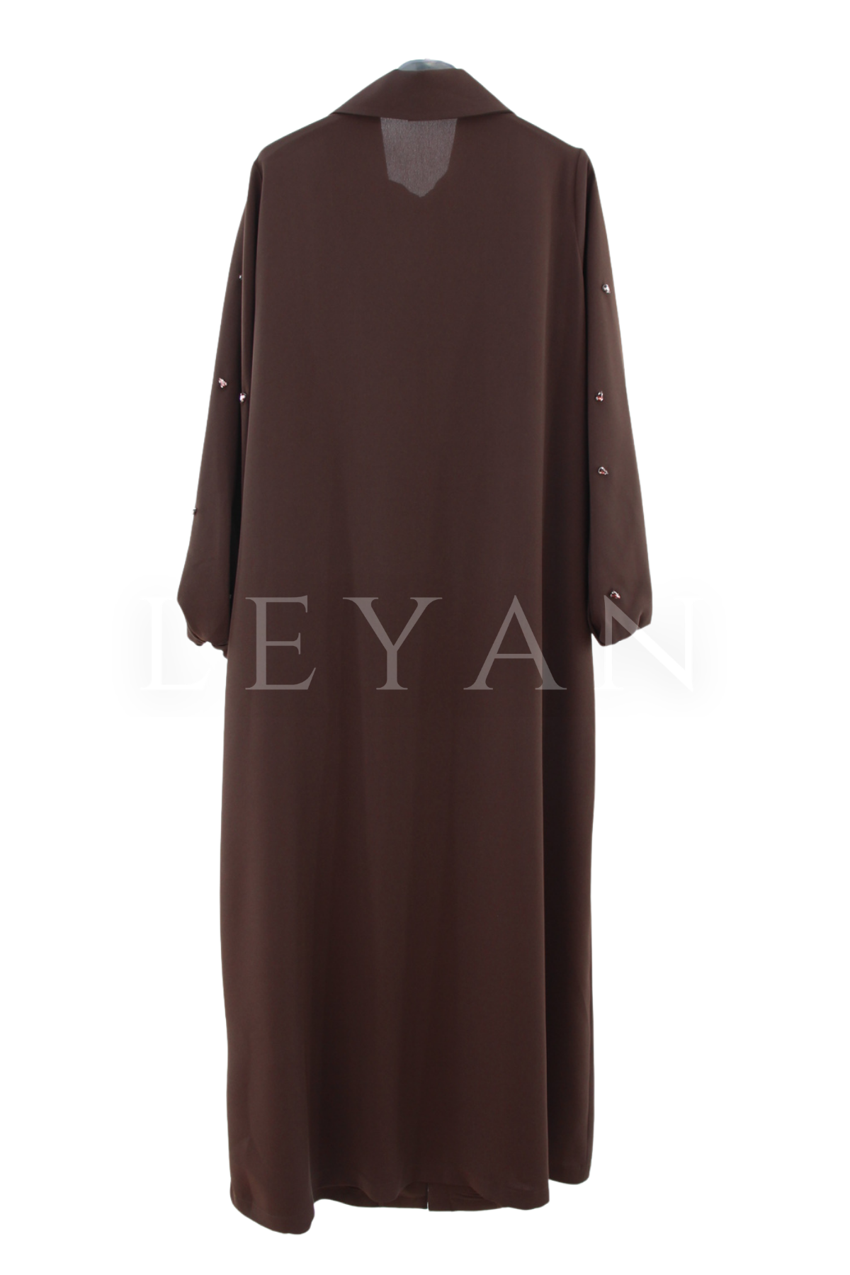 Orhan Store Taş İşlemeli Ferace- LYN04506 Kahve