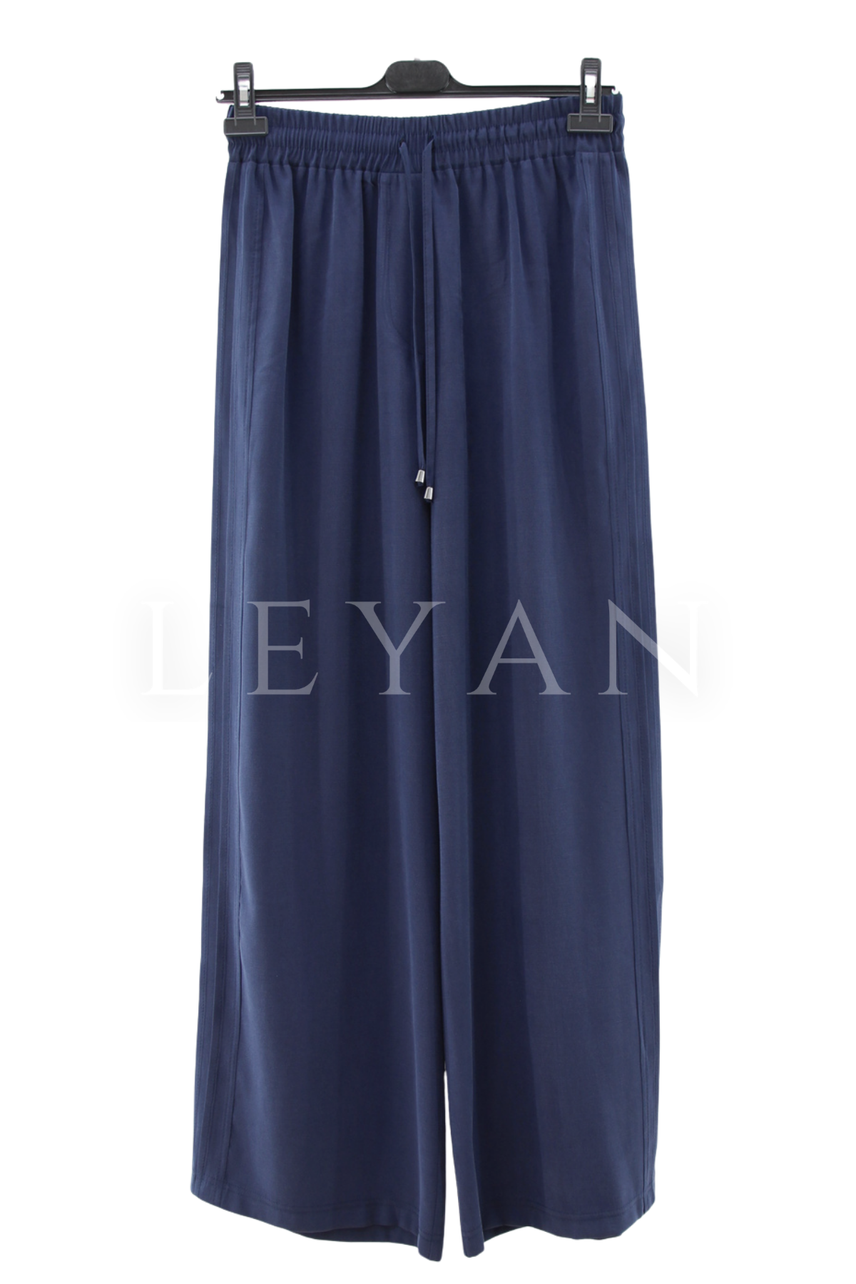 Sentez Ekvator Yanı Nervürlü Geniş Paça Pantolon- LYN04502 Lacivert