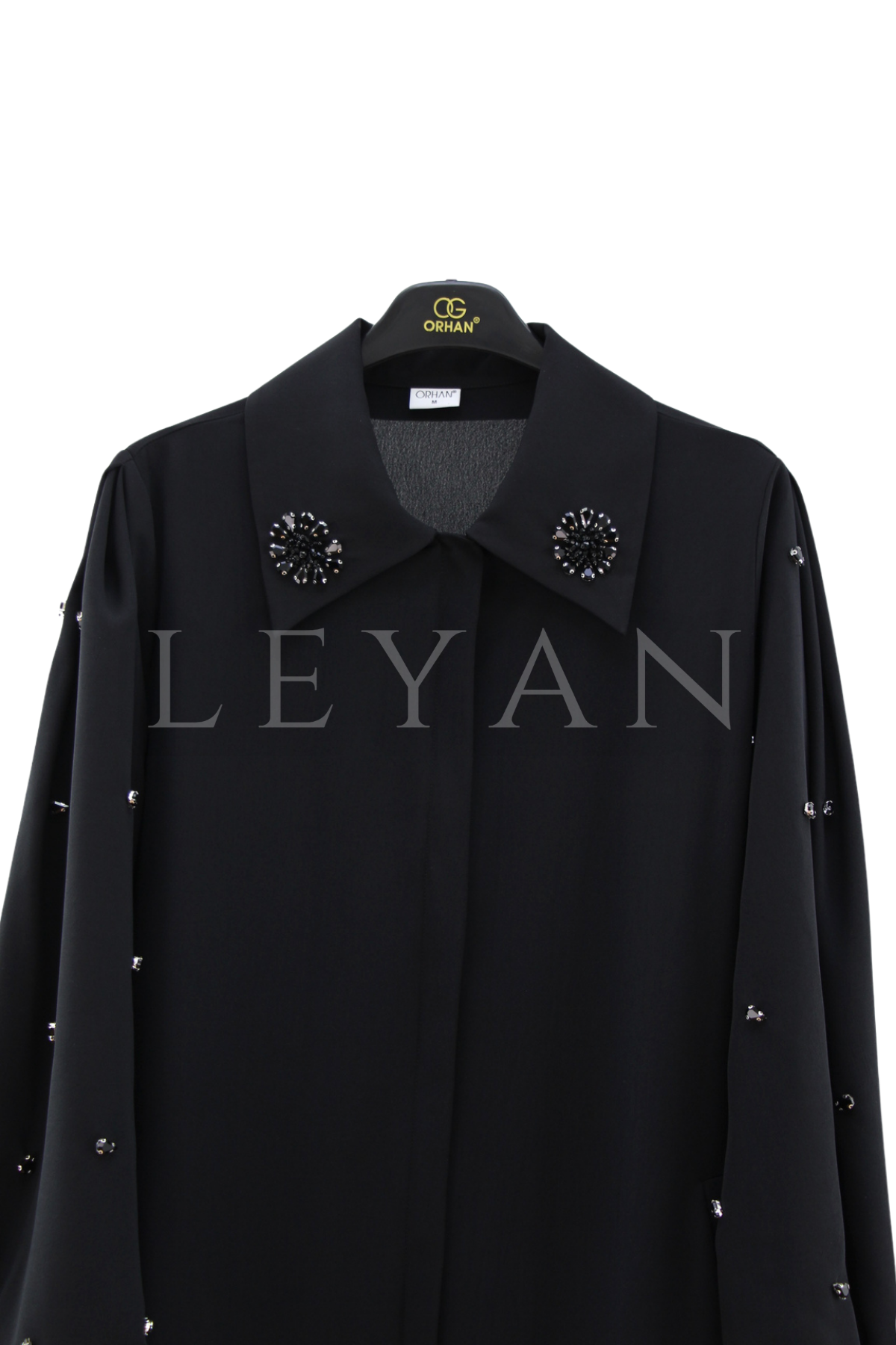 Orhan Store Taş İşlemeli Ferace- LYN04506 Siyah