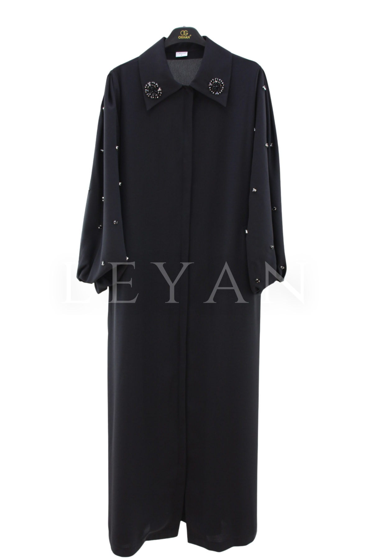 Orhan Store Taş İşlemeli Ferace- LYN04506 Siyah