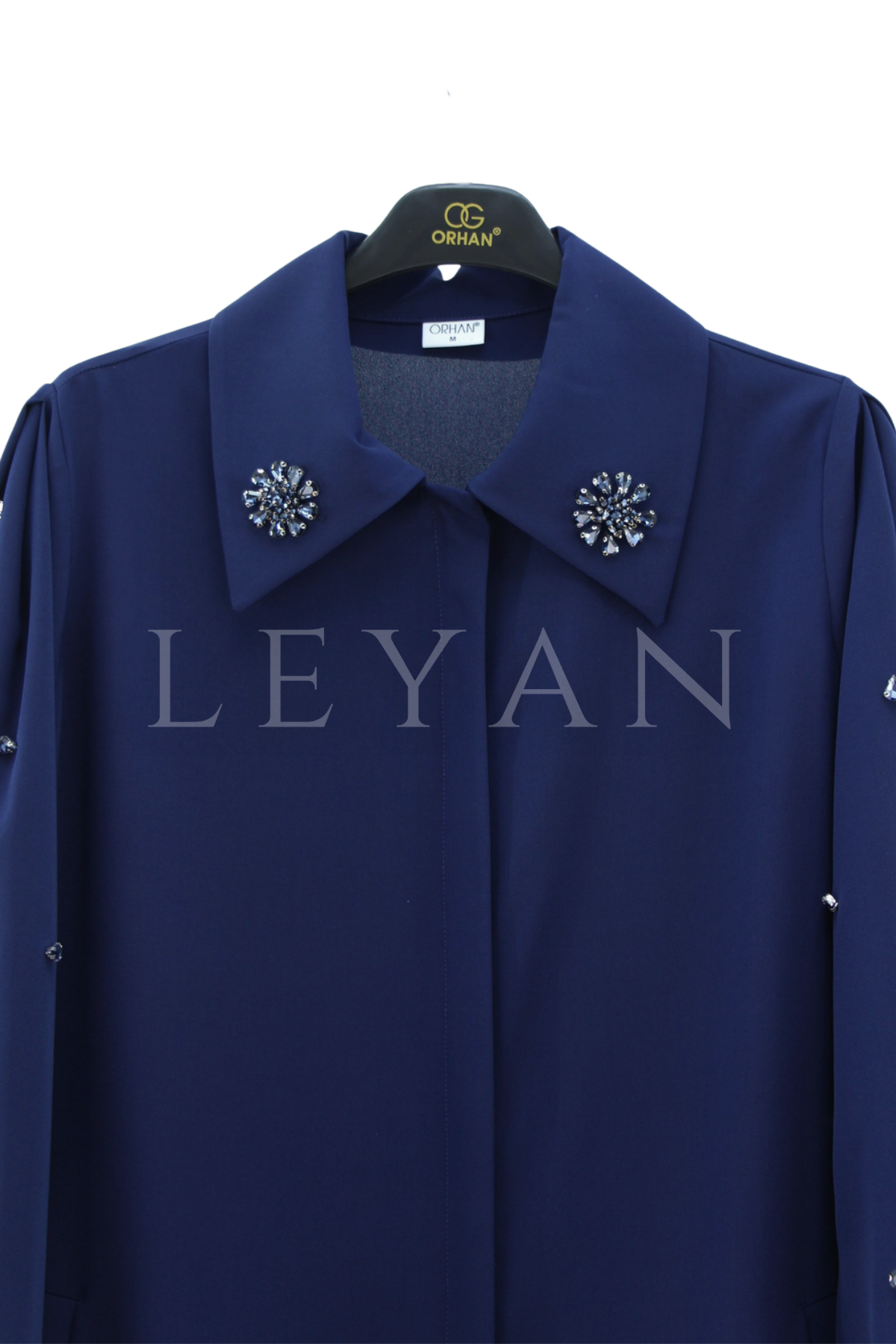 Orhan Store Taş İşlemeli Ferace- LYN04506 Lacivert