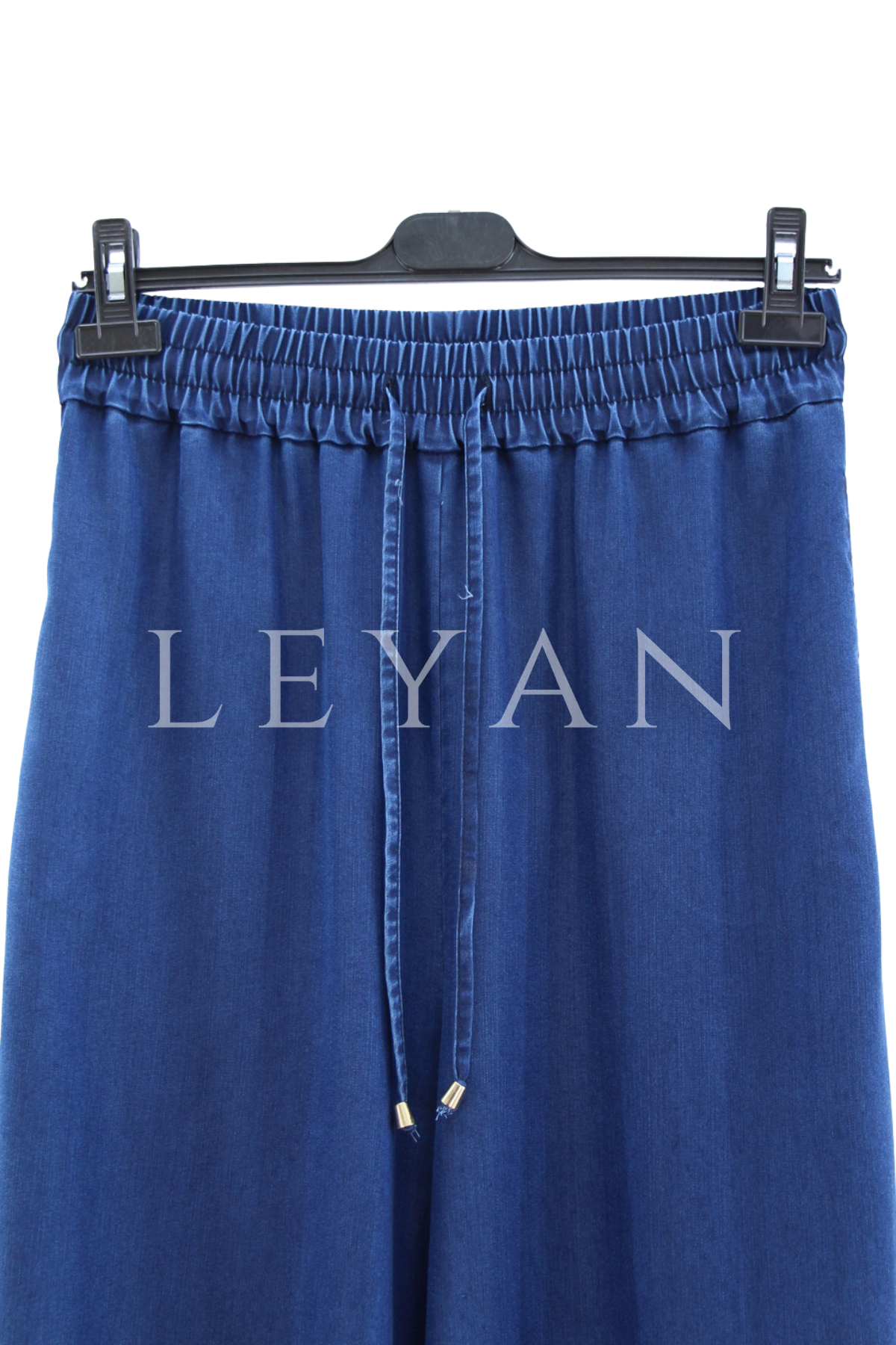 Sentez Mie Tensel Geniş Paça Pantolon- LYN04507 Mavi
