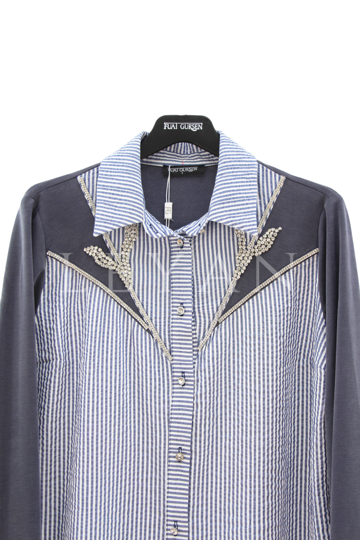 Fuat Gürşen Gömlek Detaylı Tunik- LYN04508 İndigo