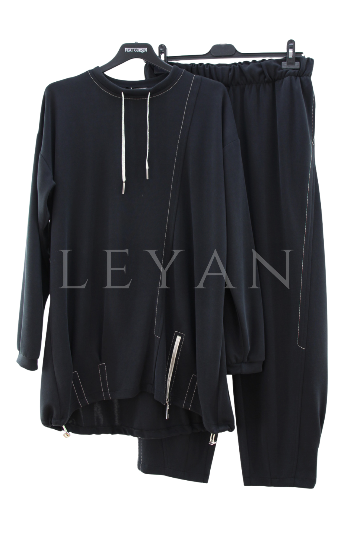 Fuat Gürşen Fermuar Detaylı Takım- LYN04512 Siyah
