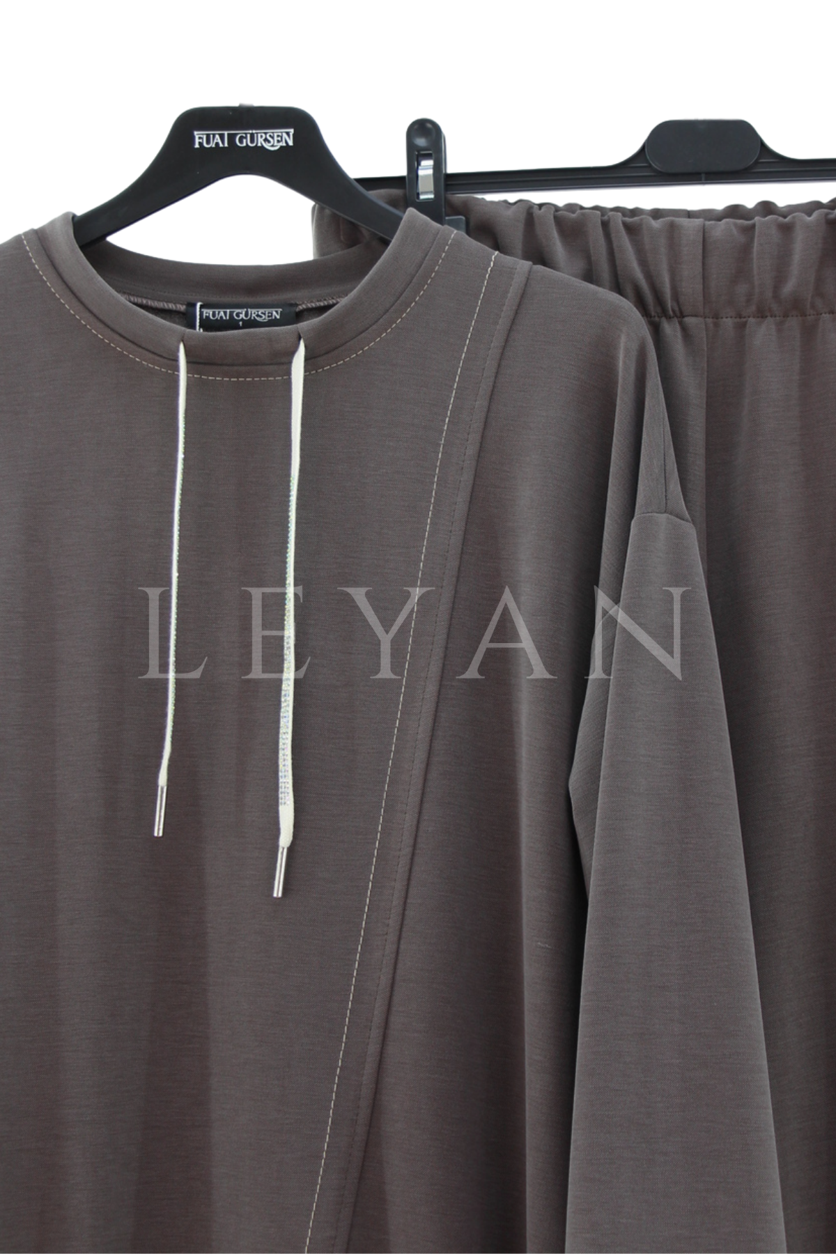 Fuat Gürşen Fermuar Detaylı Takım- LYN04512 Kahve