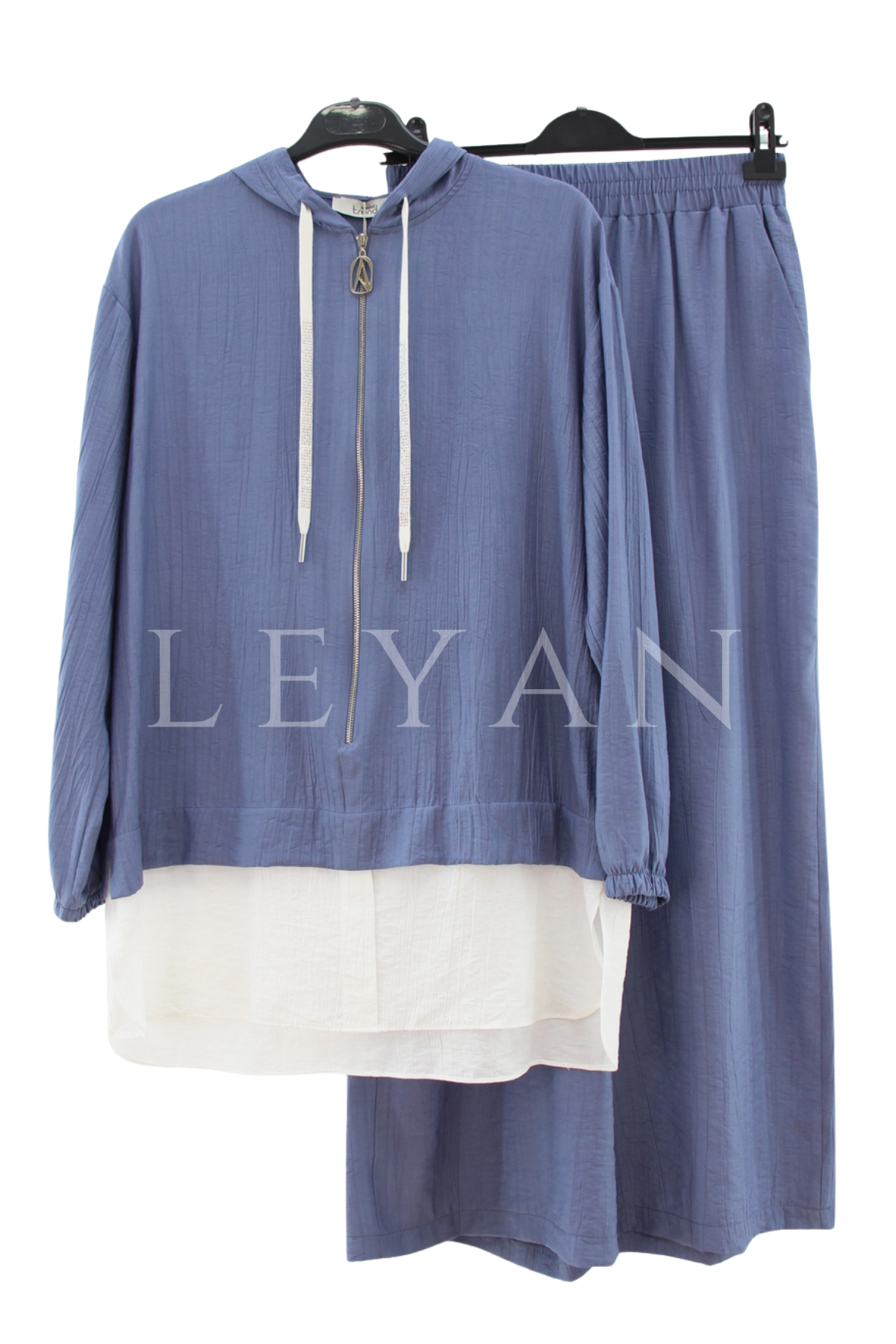 Armine Trend Gömlek Detaylı Takım- LYN04516 İndigo