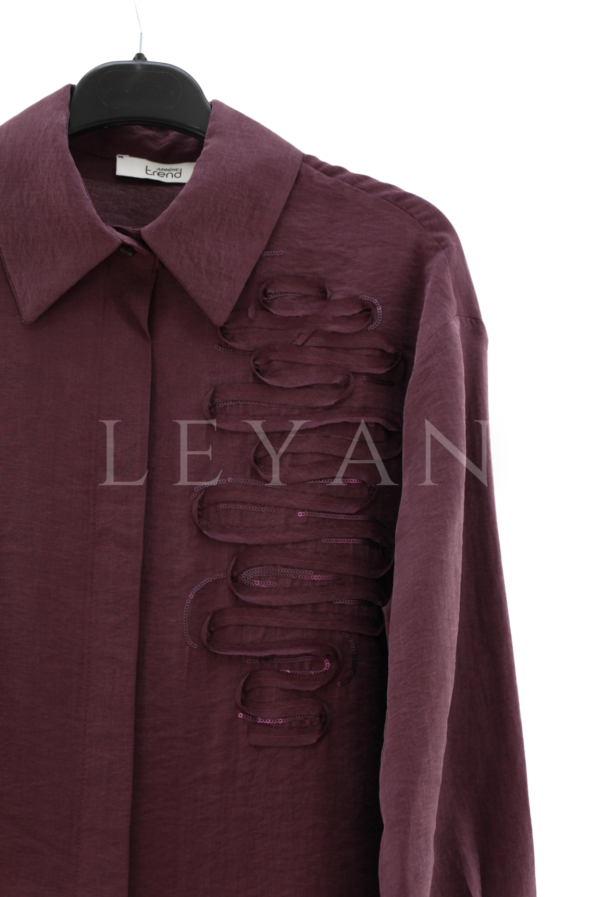 Armine Trend İşlemeli Tunik- LYN04518 Bordo