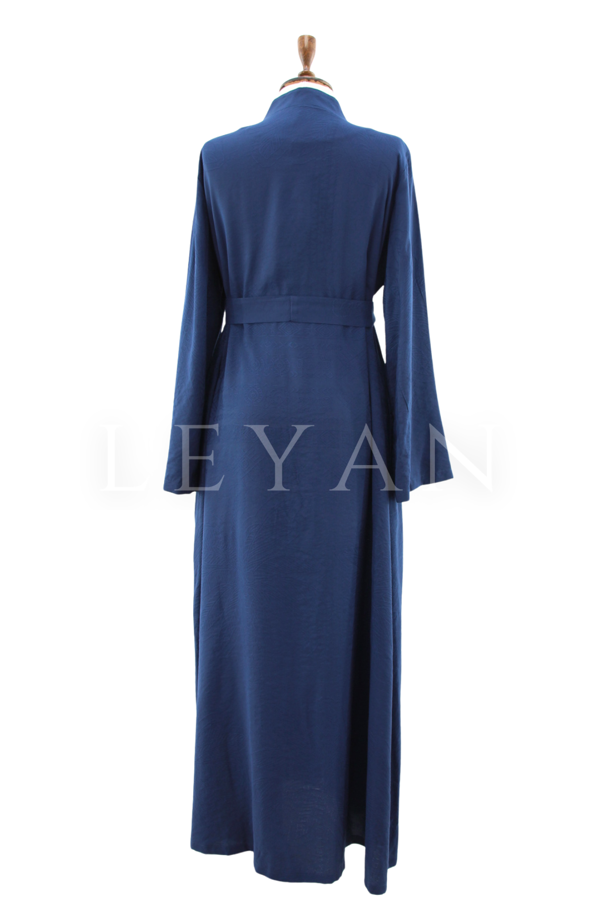 Orhan Store Kumaşı Desenli Ferace- LYN04521 Lacivert