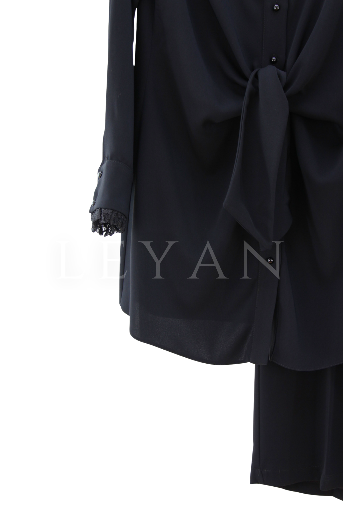 Orhan Store Güpürlü İşlemeli Takım- LYN04520 Siyah