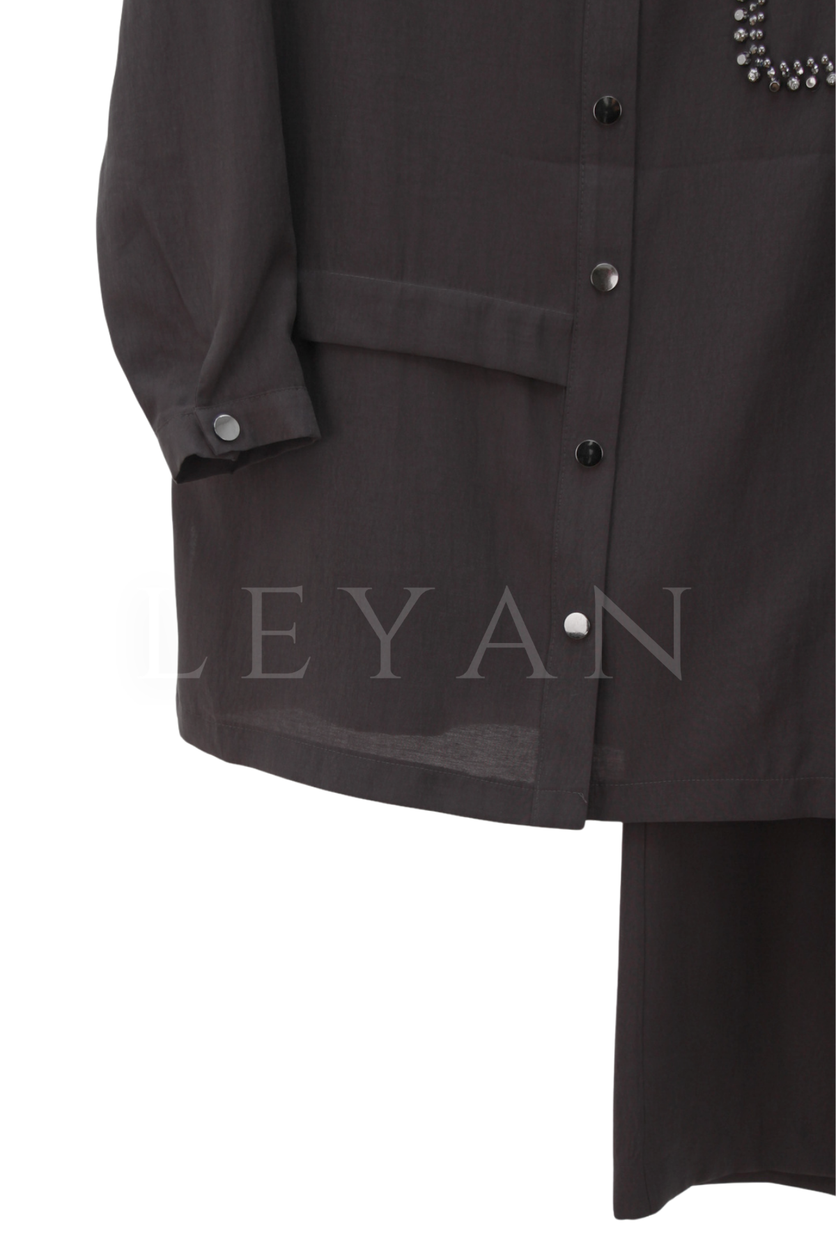 Nuss Cebi Taş Detaylı Takım- LYN04523 Kahve