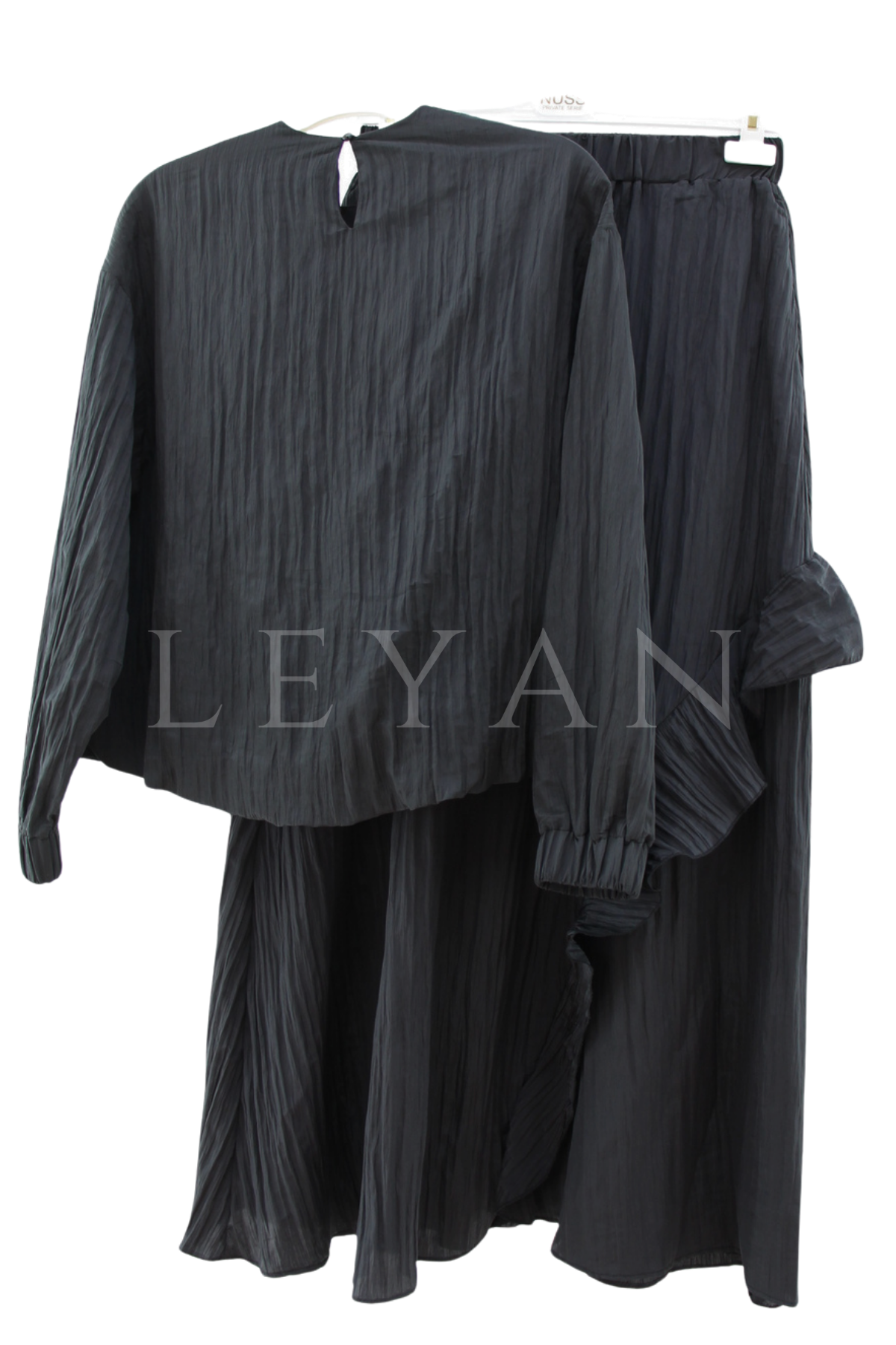 Nuss Çiçek Detaylı Takım- LYN04524 Siyah