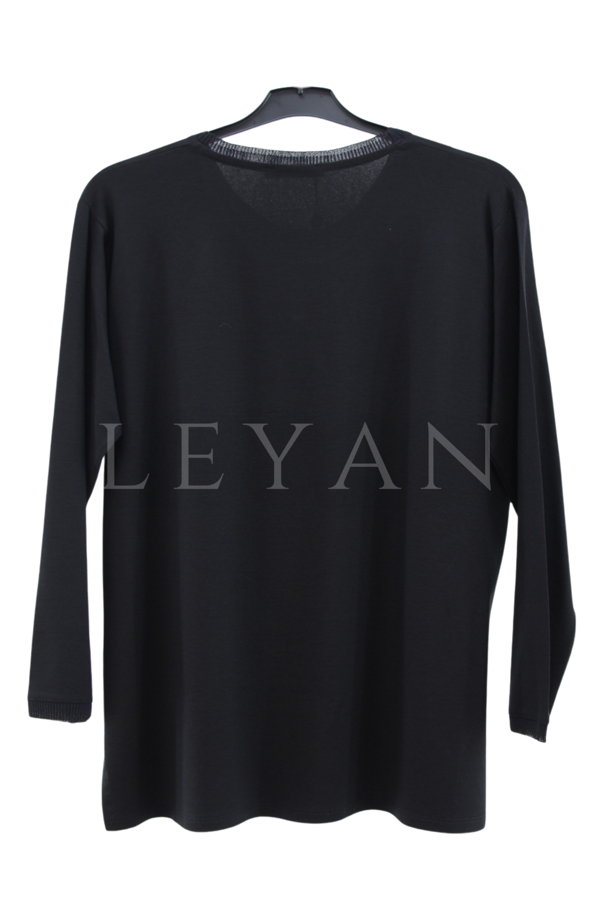 Mutlu Ertan Uzun Kollu Baklava Taşlı Bluz- LYN04525 Siyah